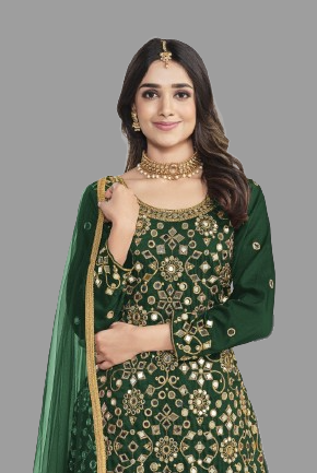 semi stitch / dark green