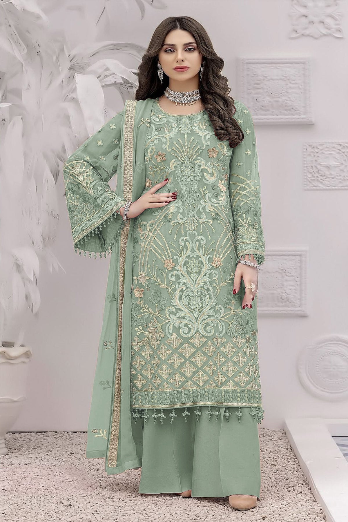semi stitch / green
