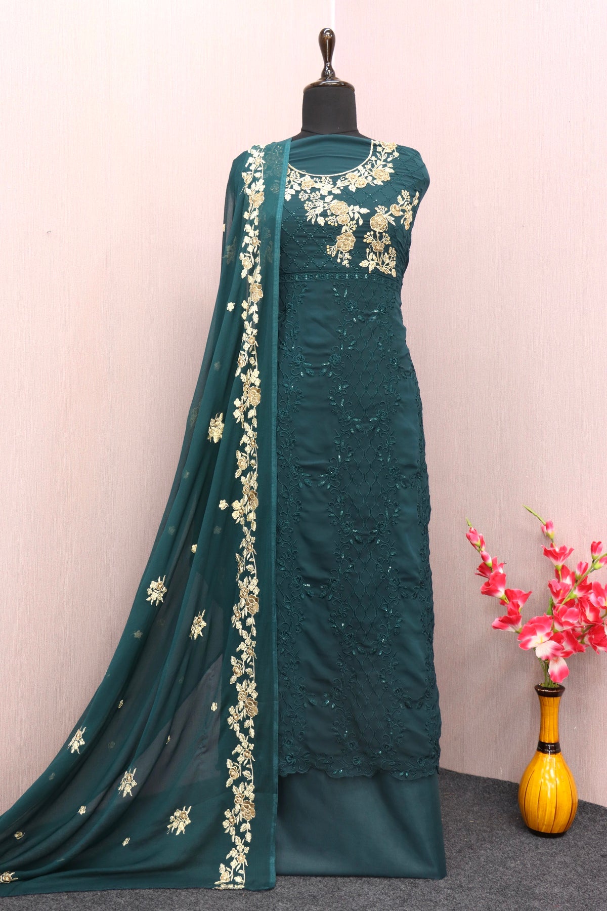 semi stitch / bottel green