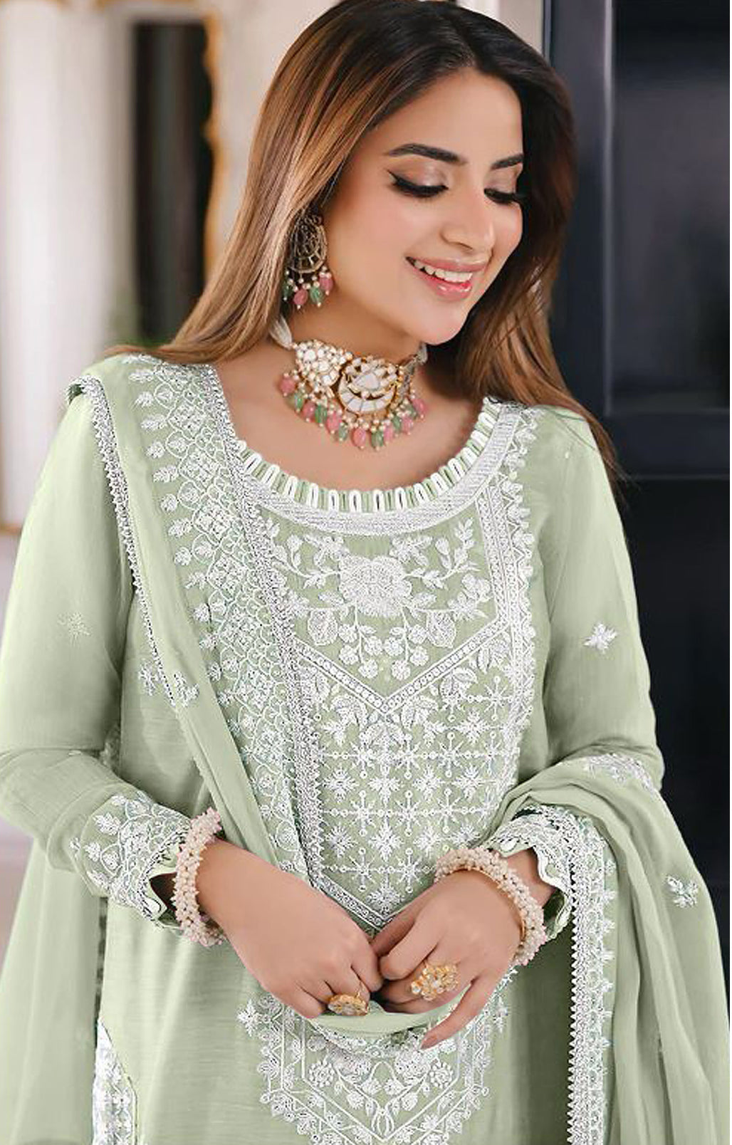 semi stitch / green