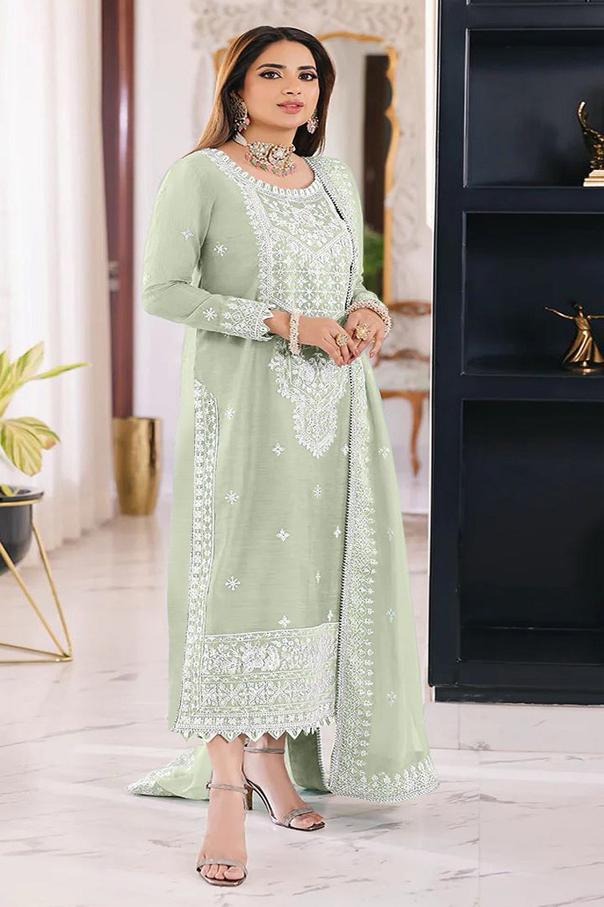 semi stitch / green