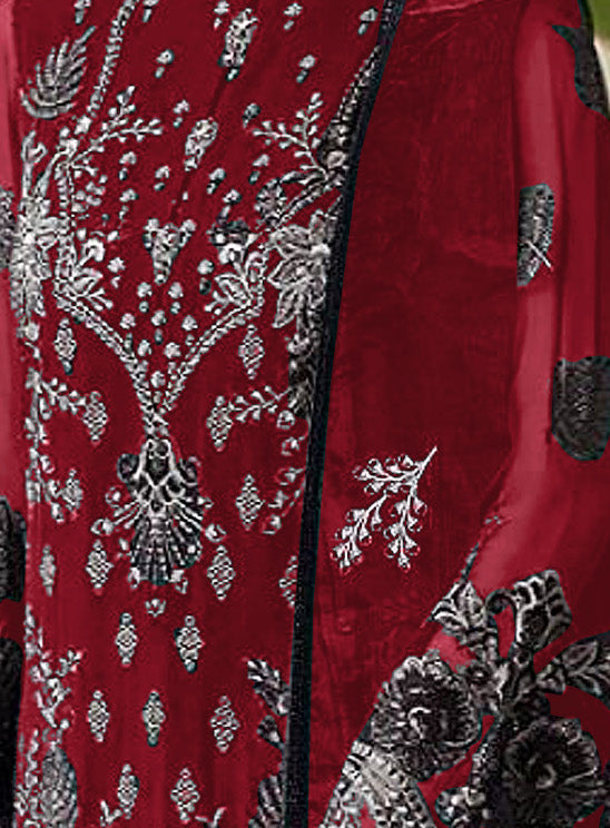 semi stitch / maroon