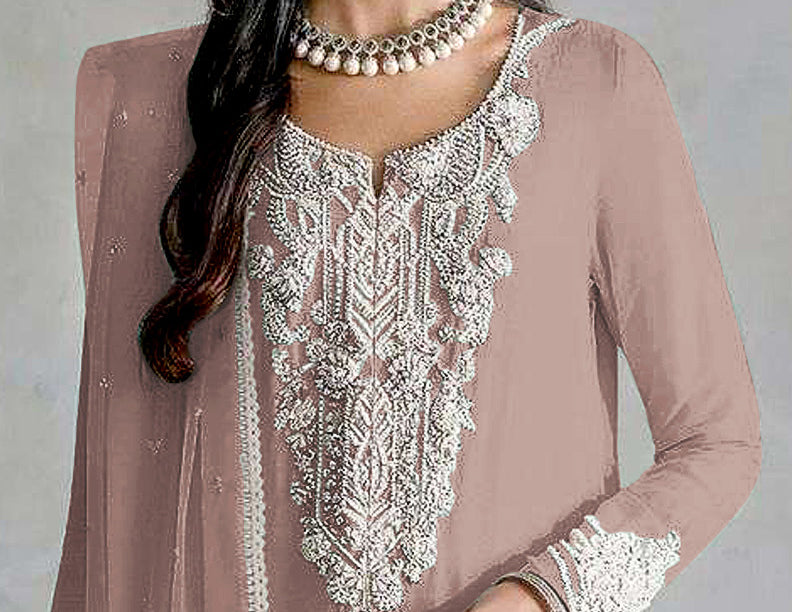 sharara semi stitched georgette and santoon suit set for women