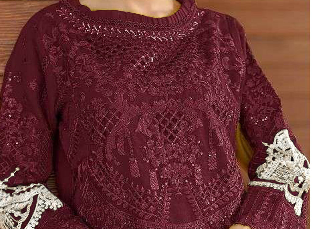 semi stitch / maroon