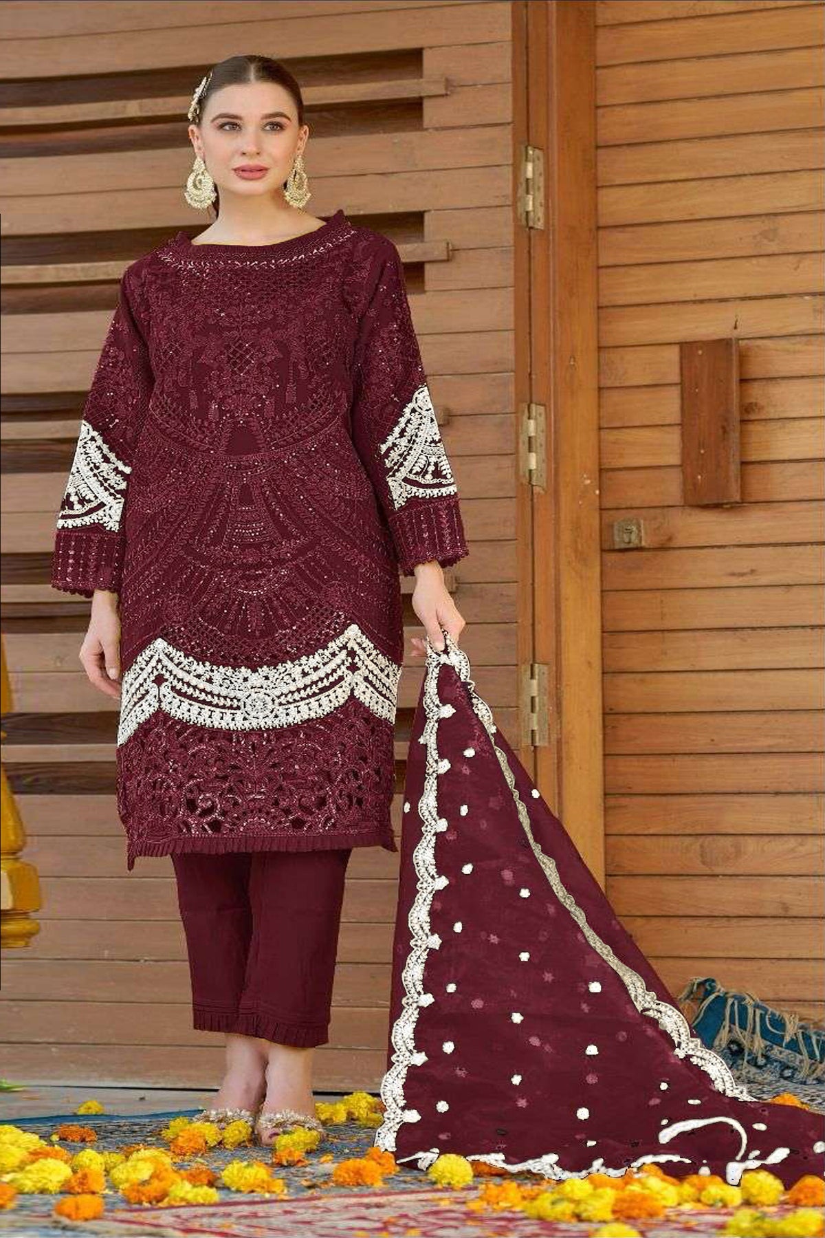 semi stitch / maroon