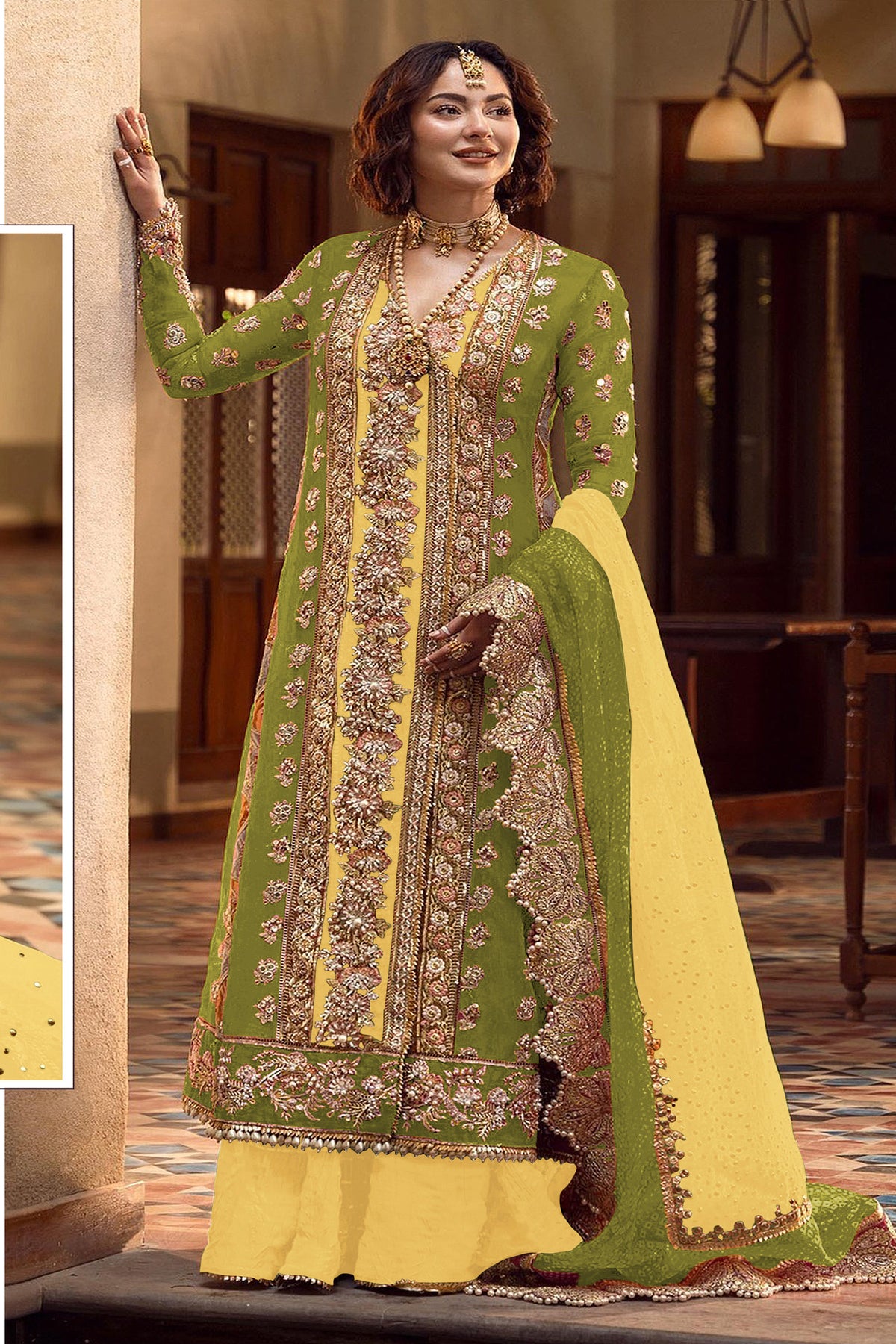 semi stitch / yellow