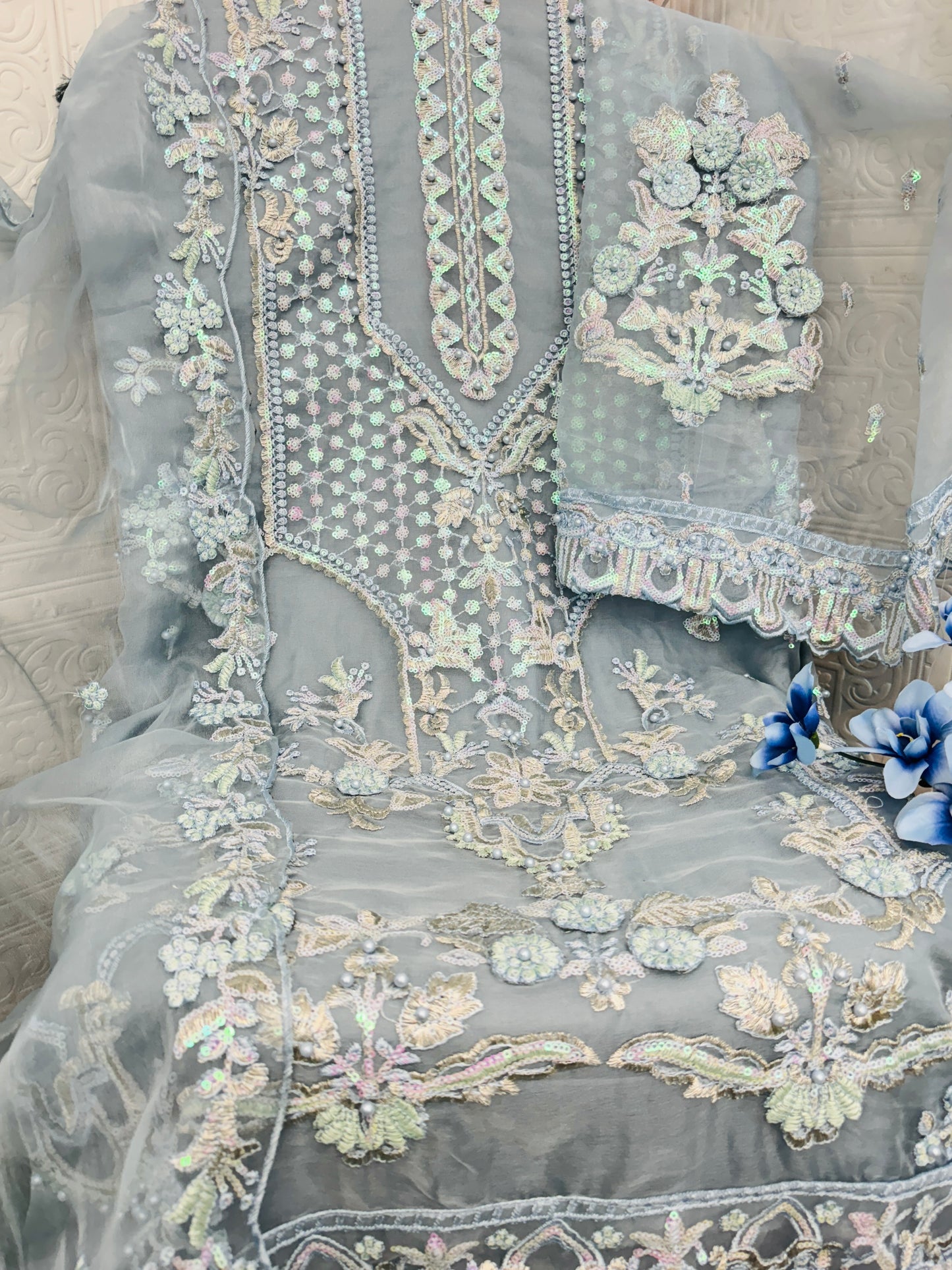 semi stitch / light-sky blue