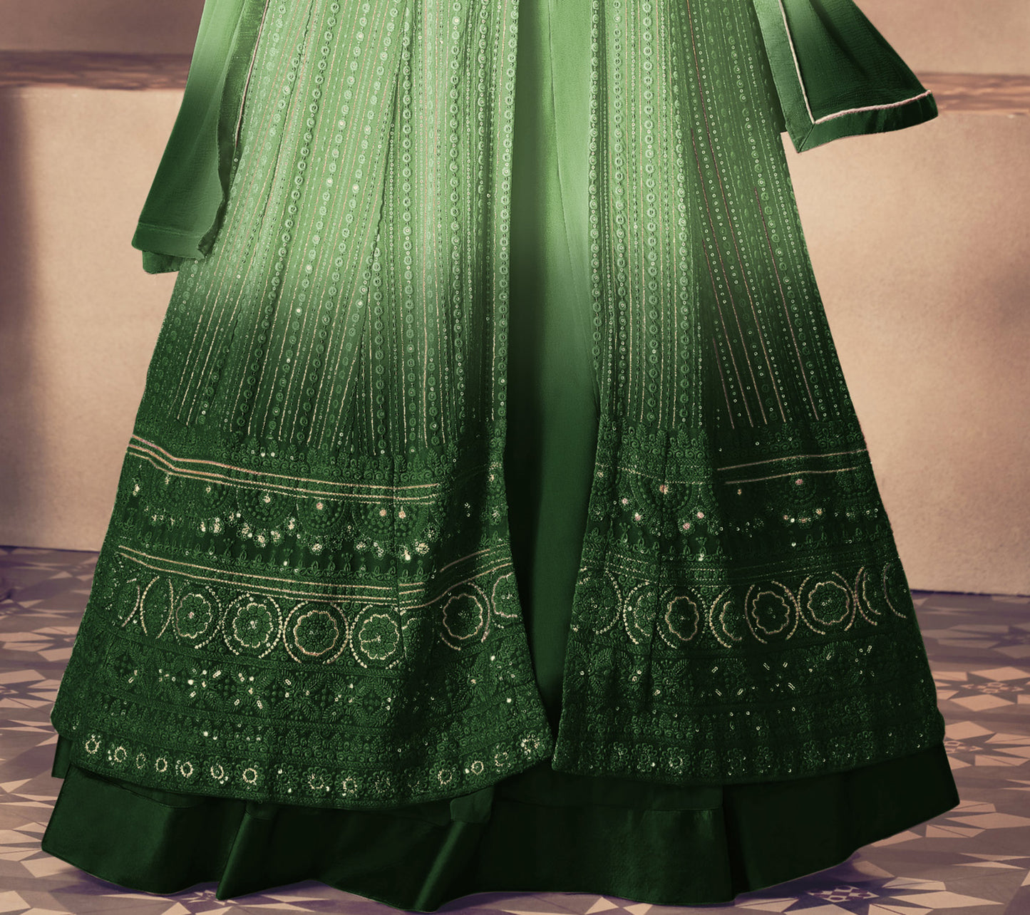 semi stitch / pedding-green