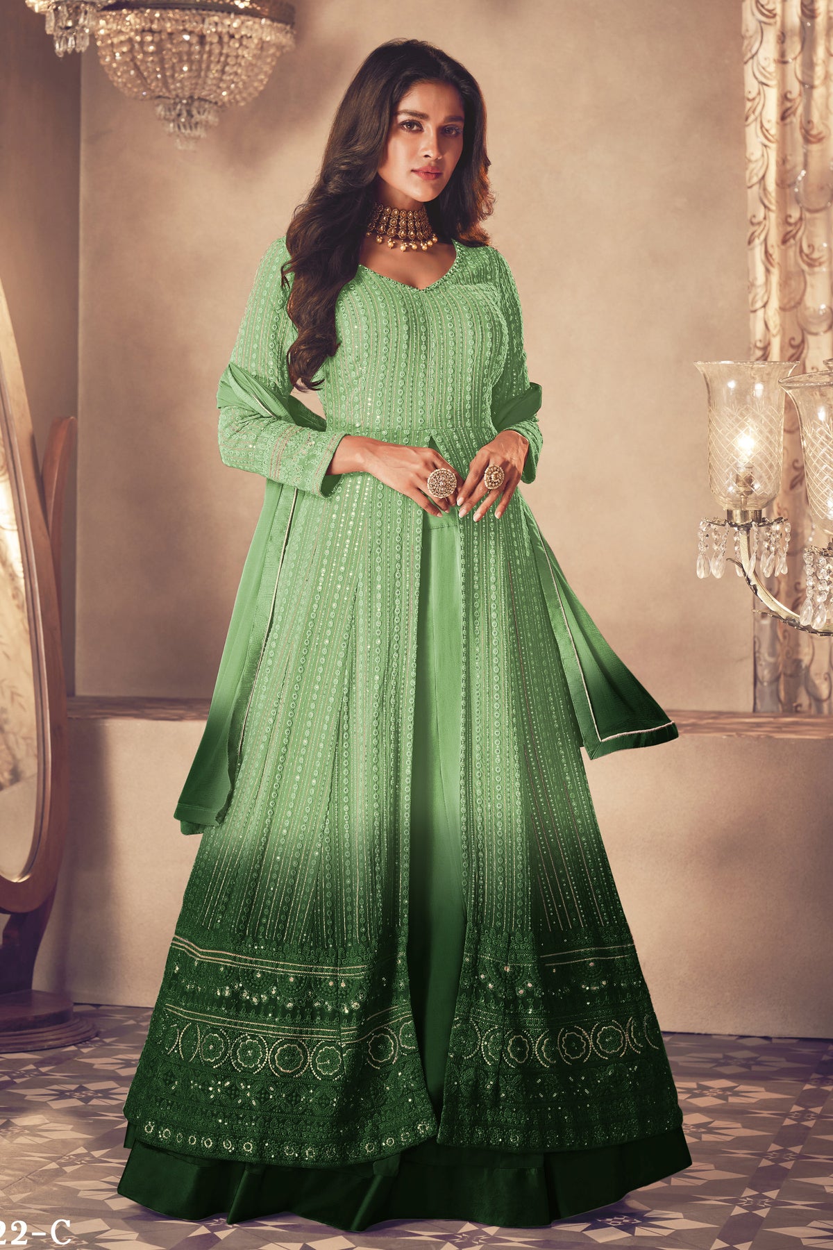 semi stitch / pedding-green