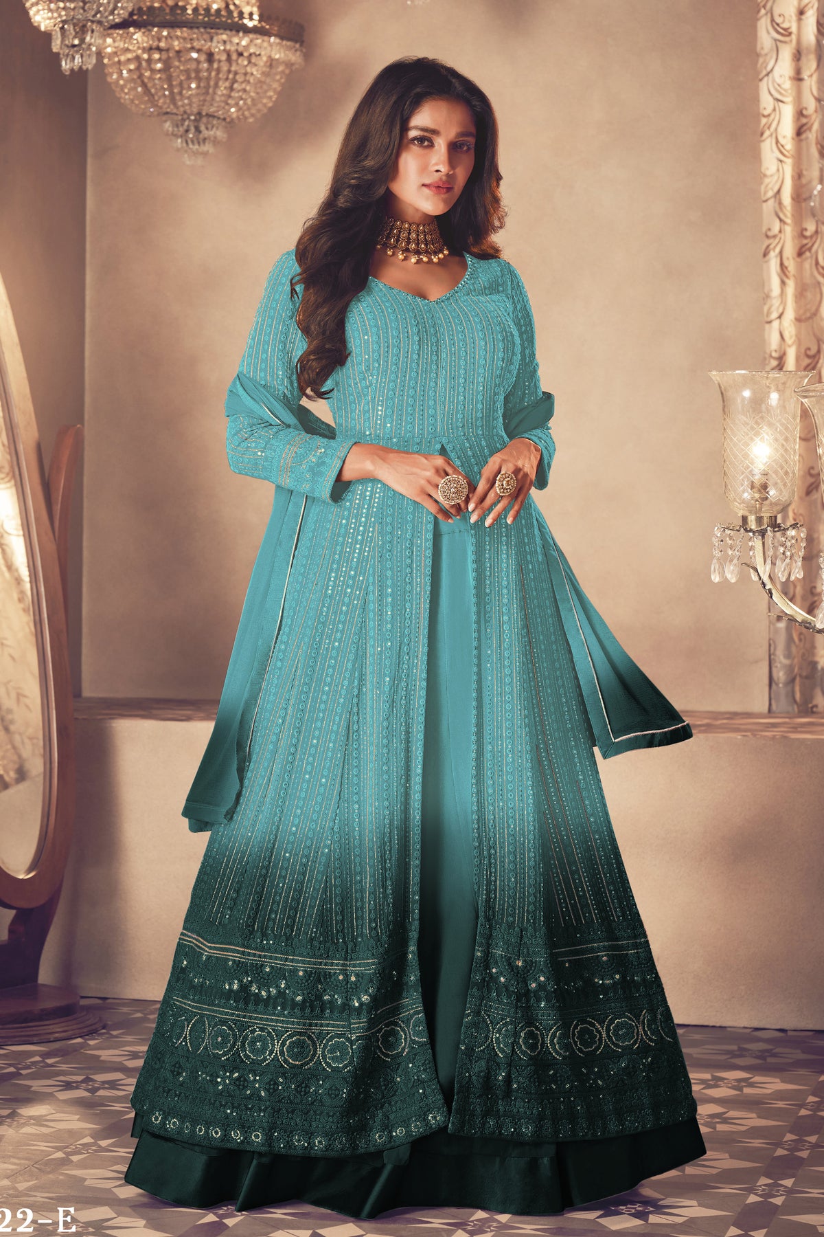 semi stitch / pedding-sky blue