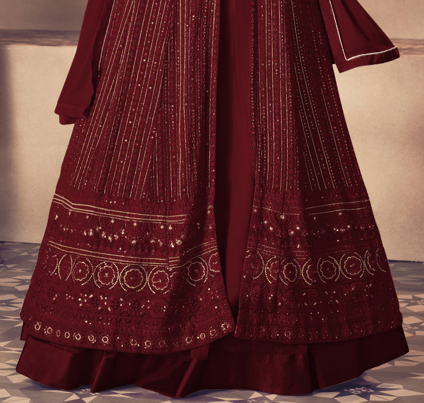 semi stitch / maroon