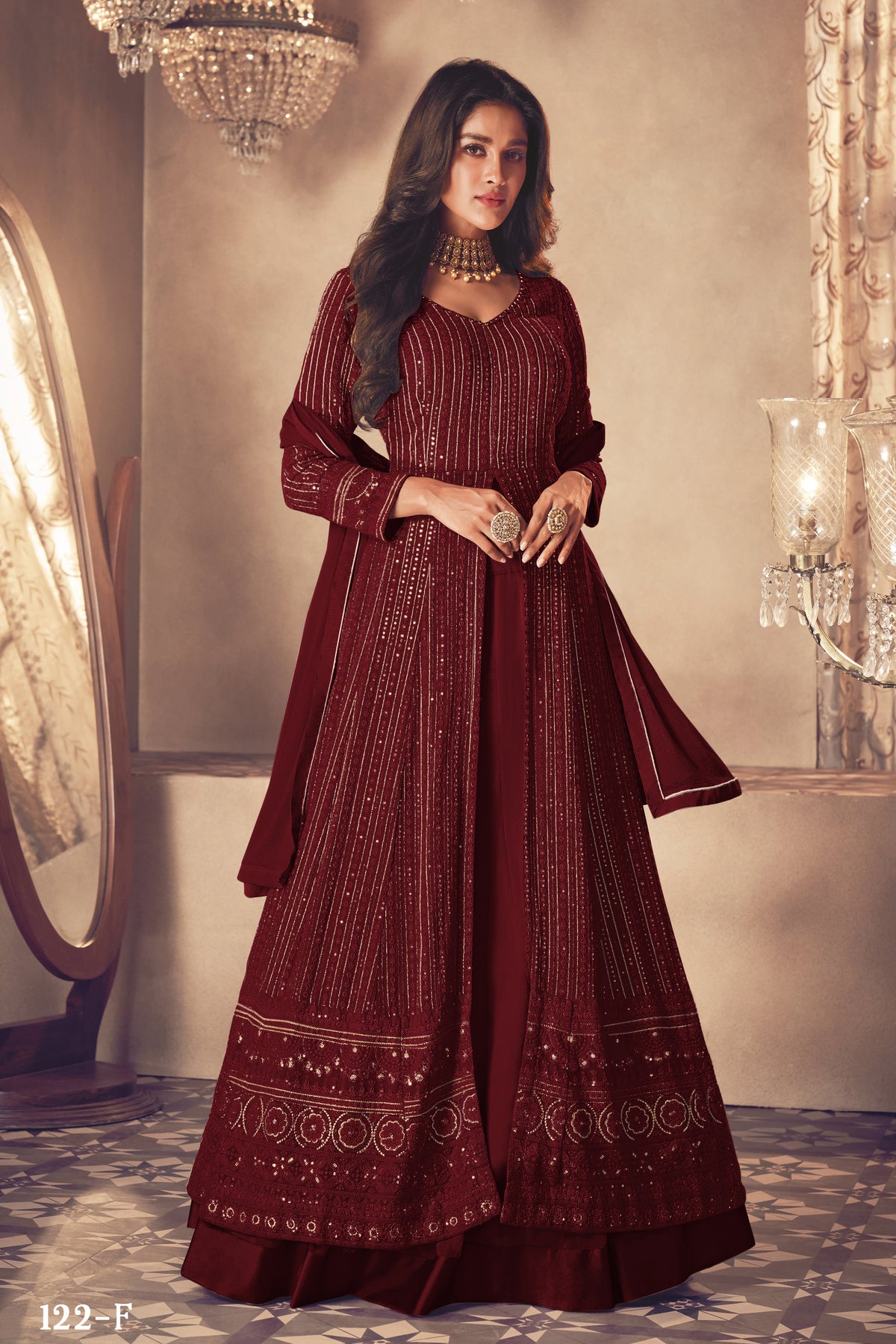 semi stitch / maroon