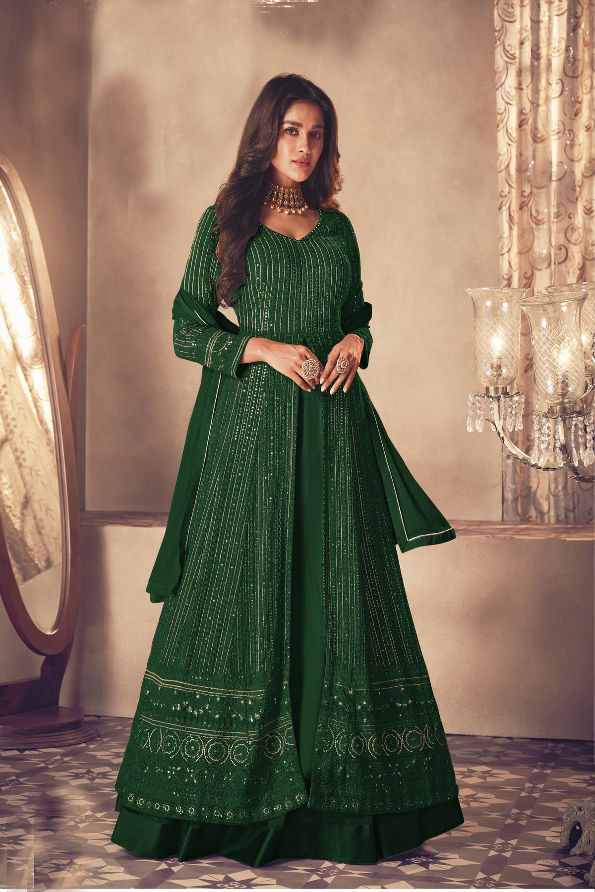 semi stitch / dark green