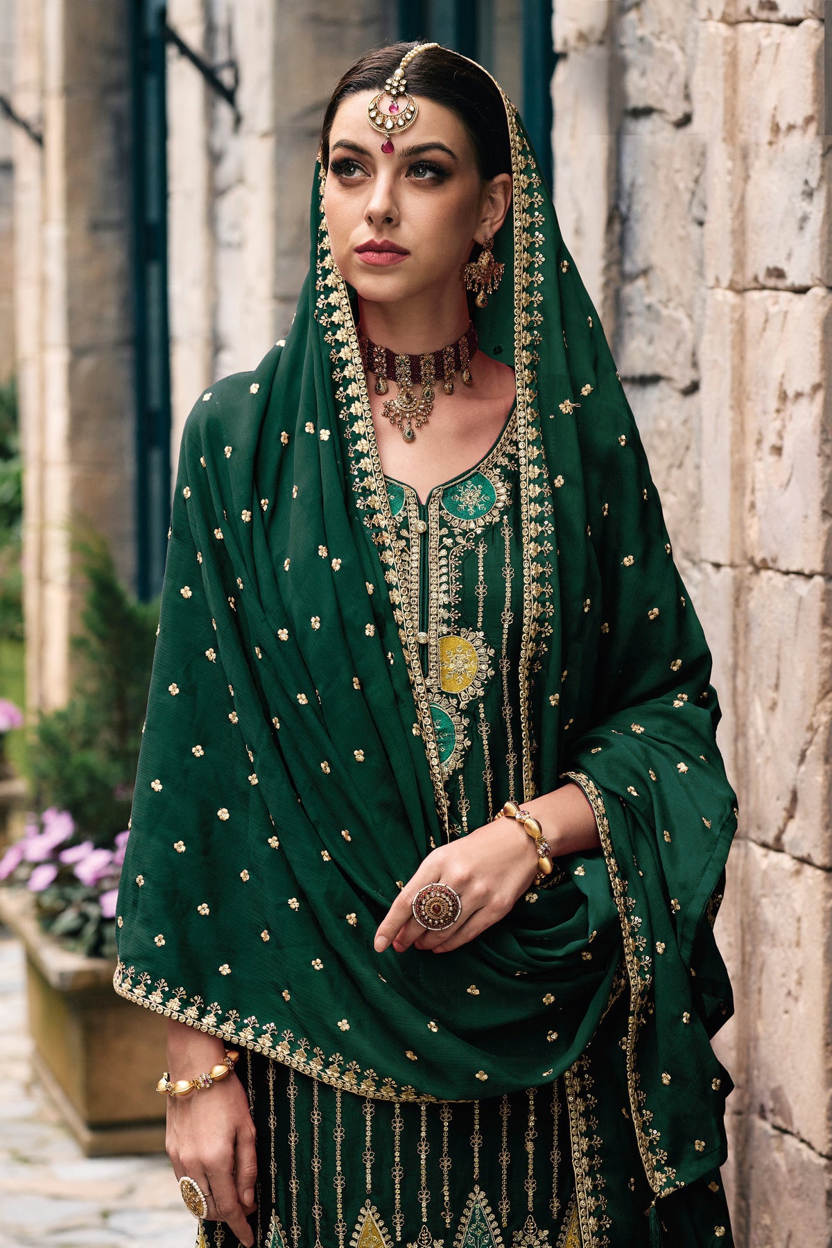 semi stitch / dark green