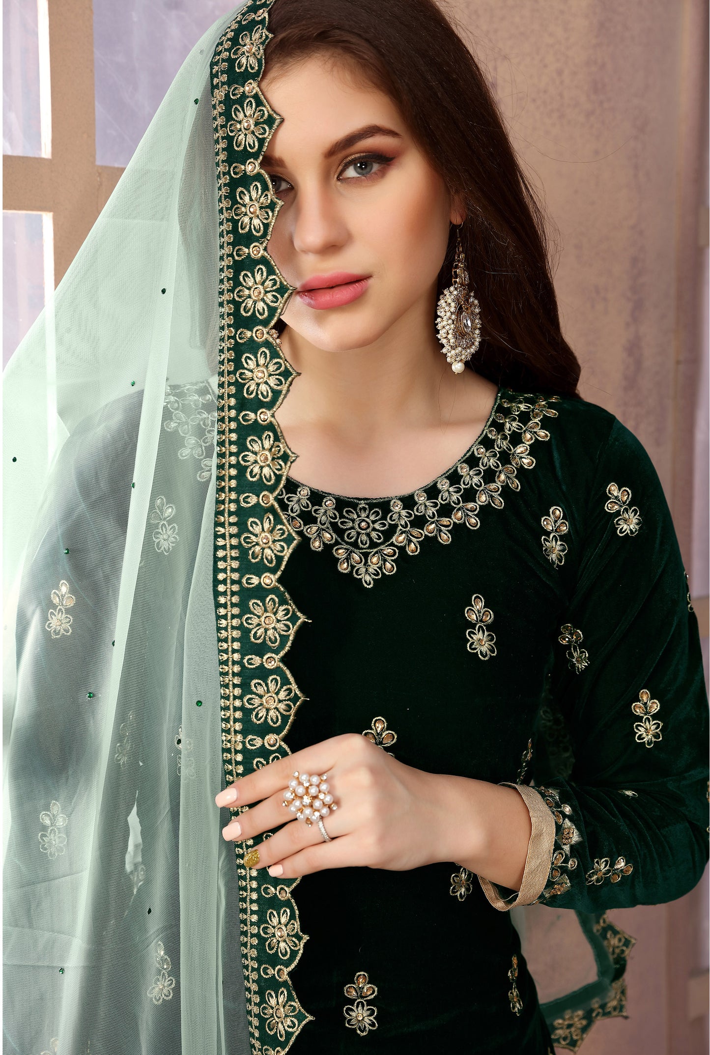 semi stitch / dark green