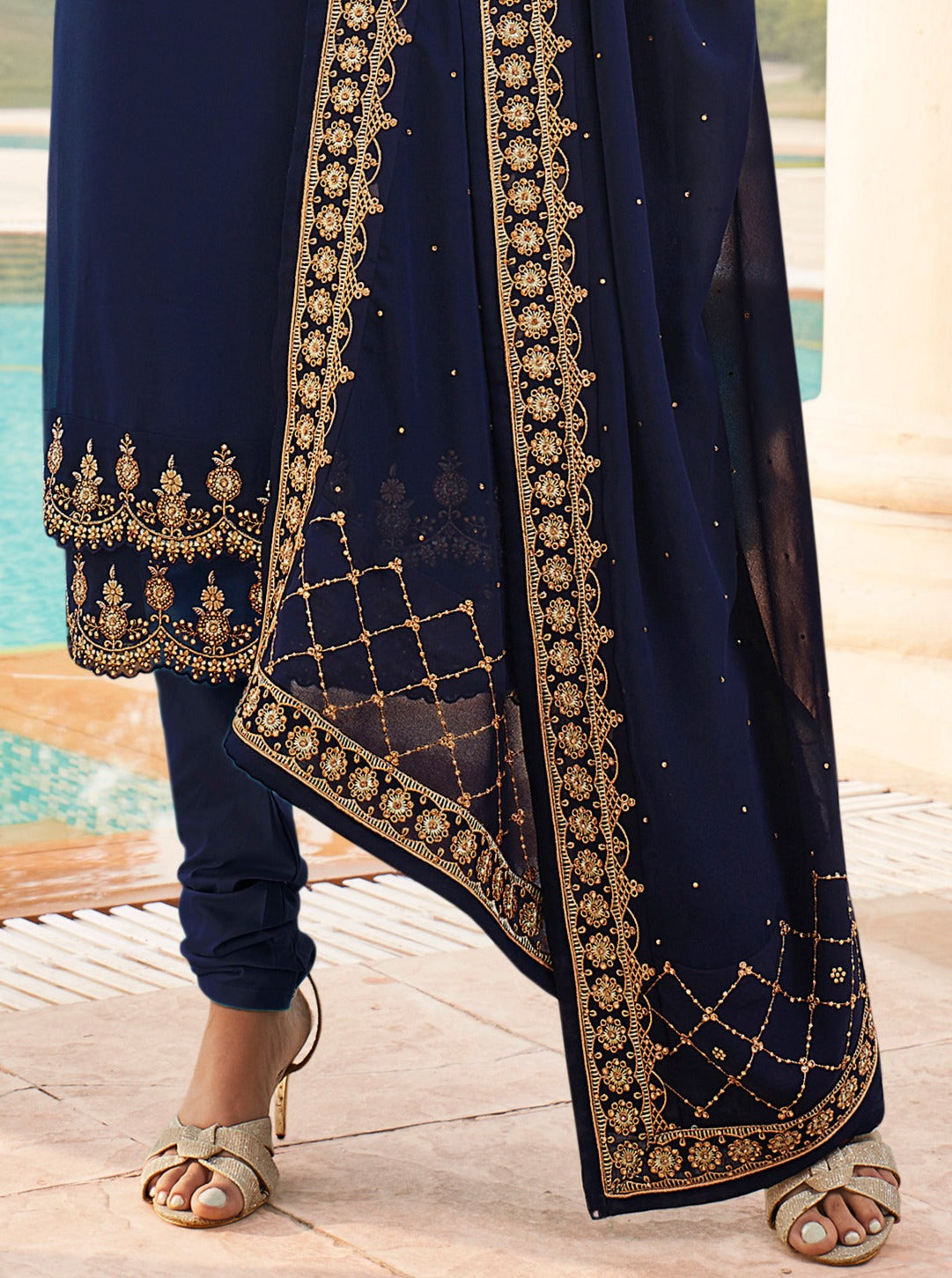 semi stitch / navy blue