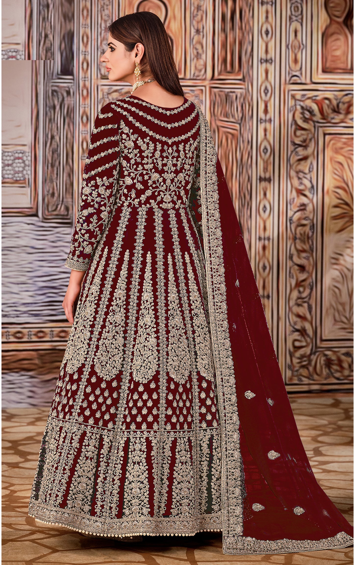 semi stitch / maroon