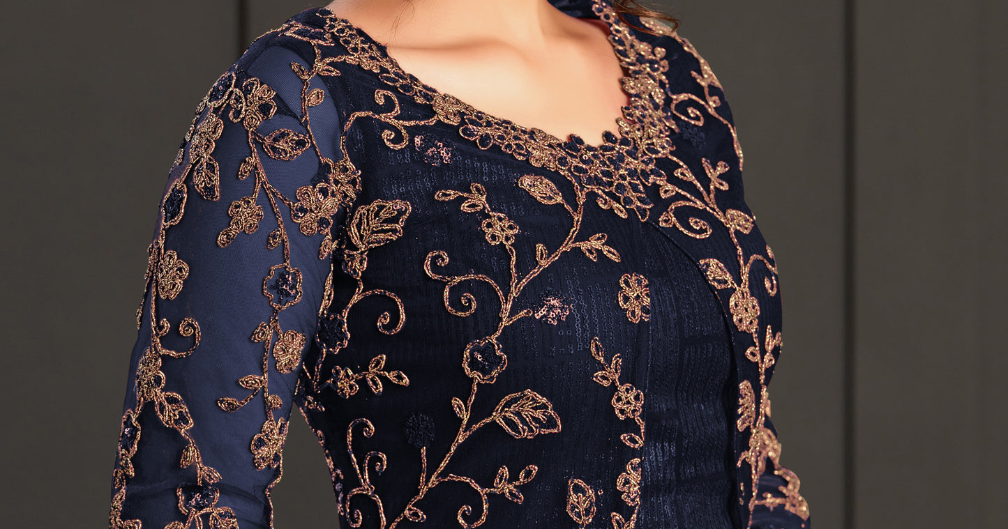 semi stitch / navy blue