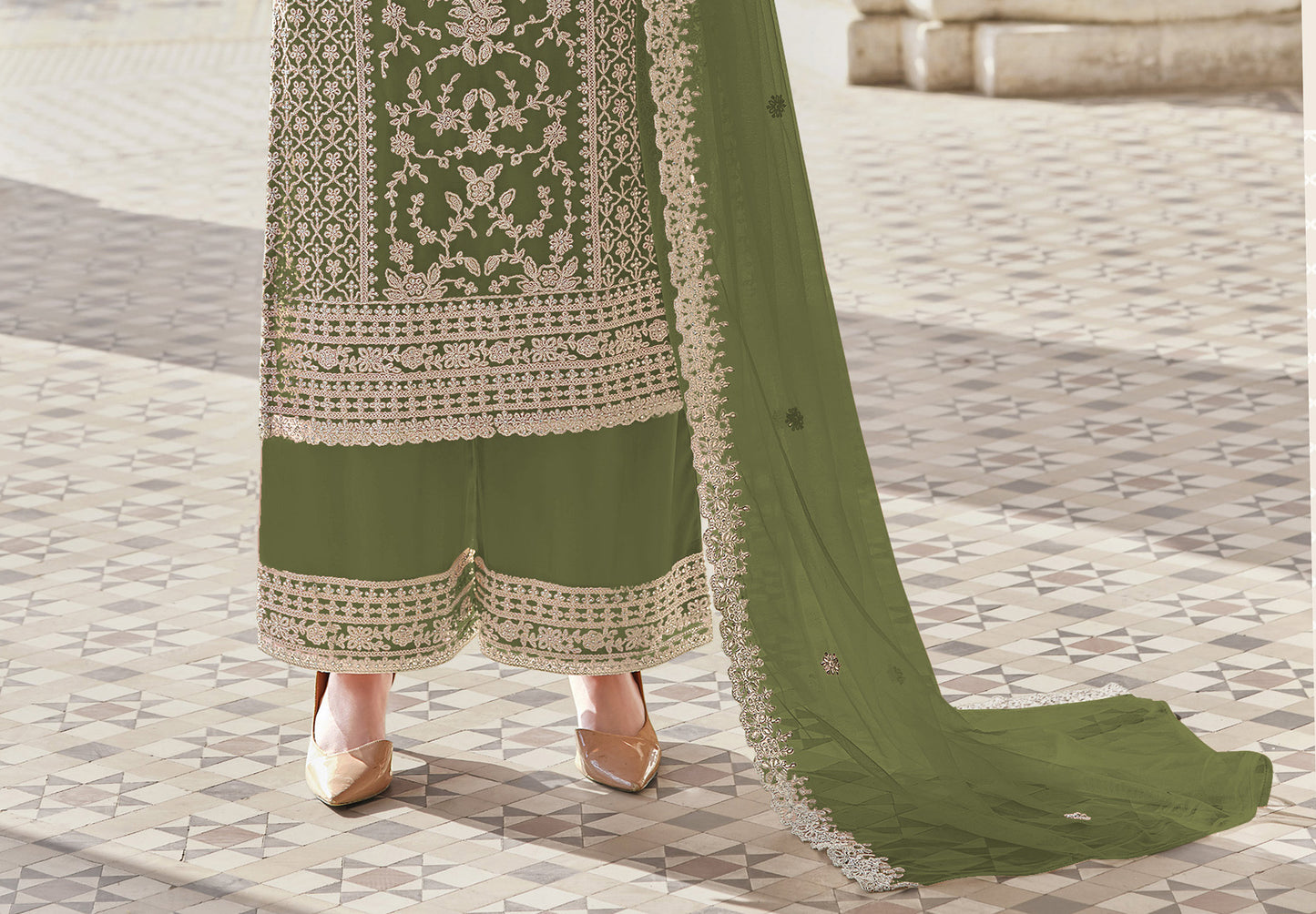 semi stitch / green