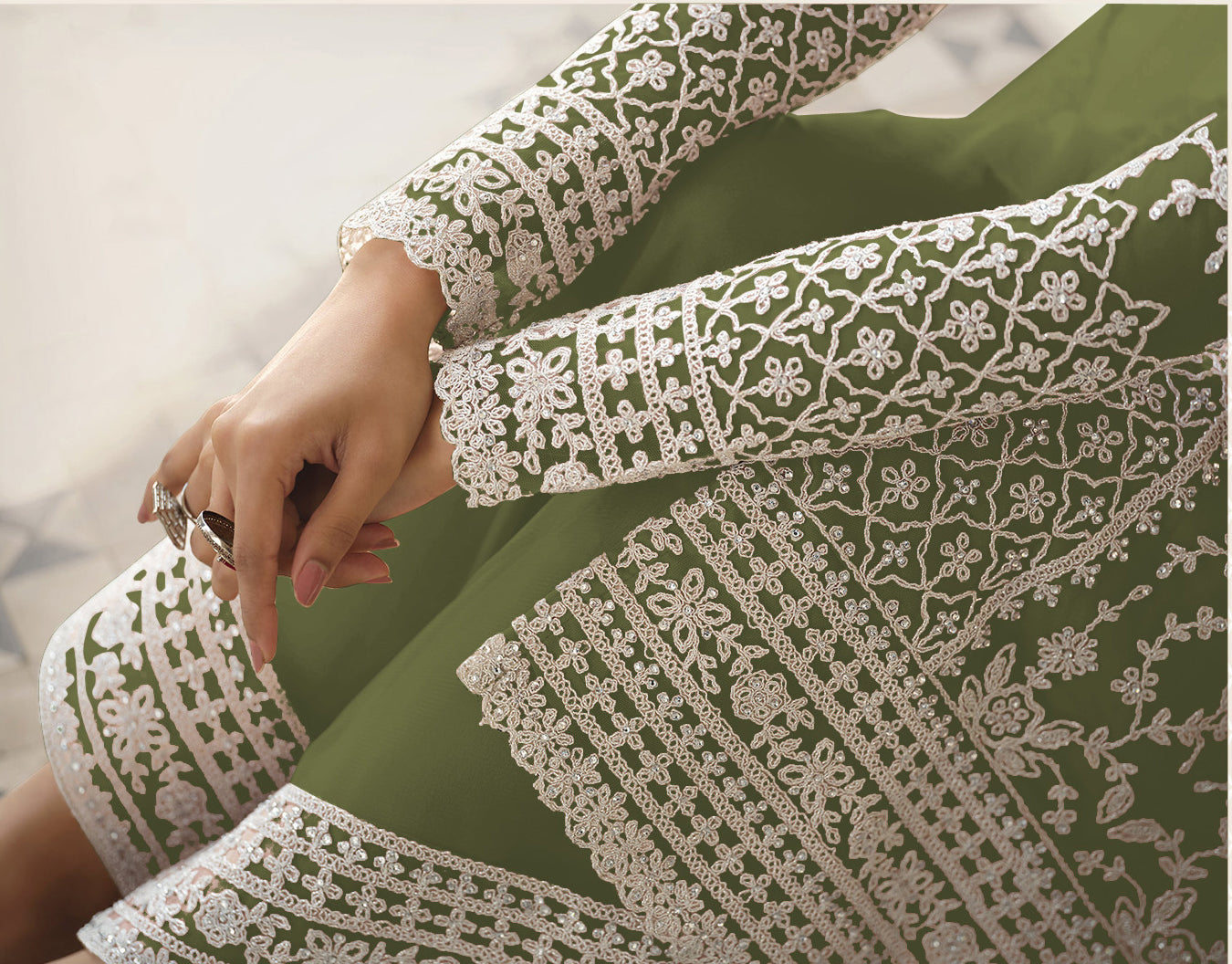 semi stitch / green