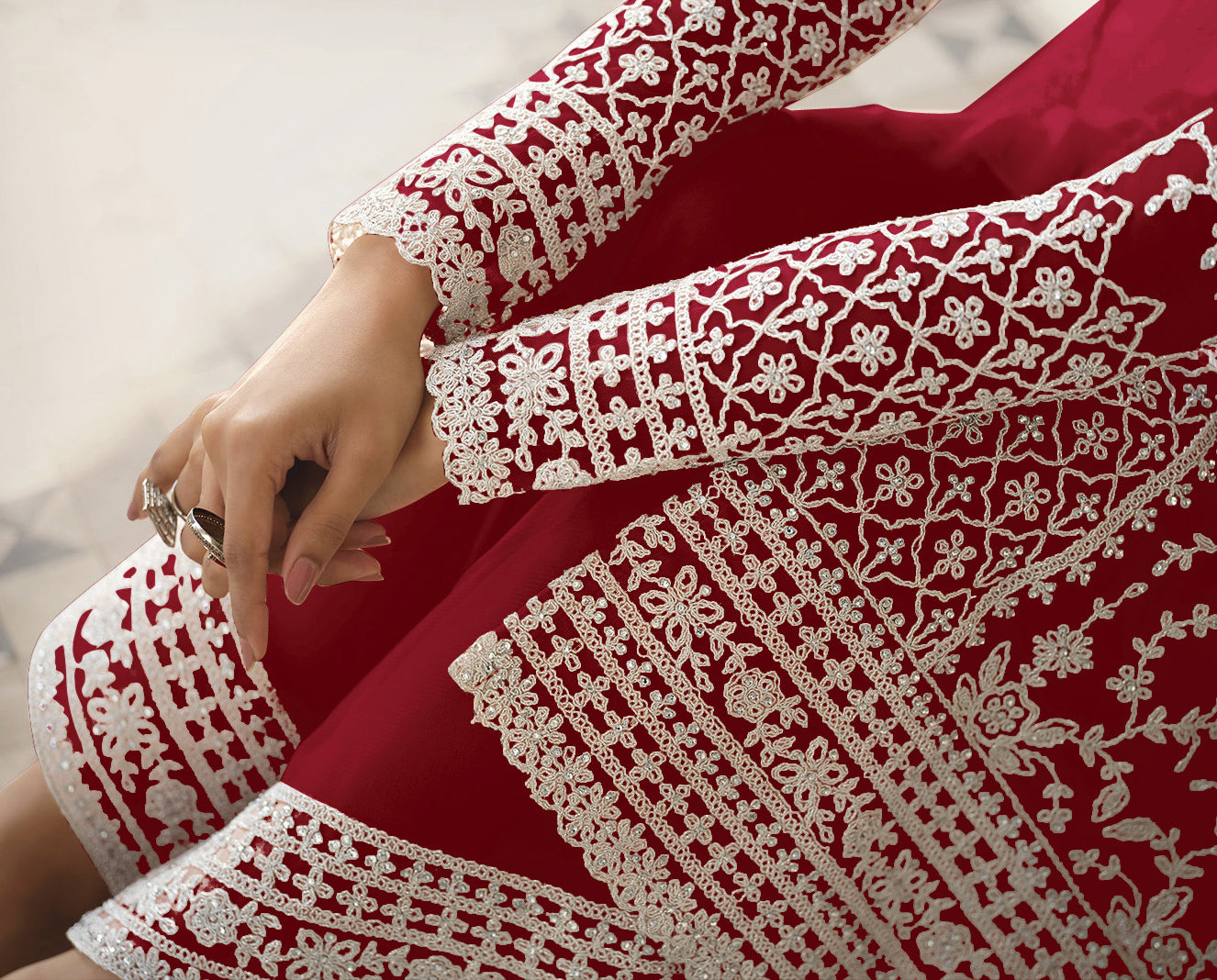 semi stitch / maroon