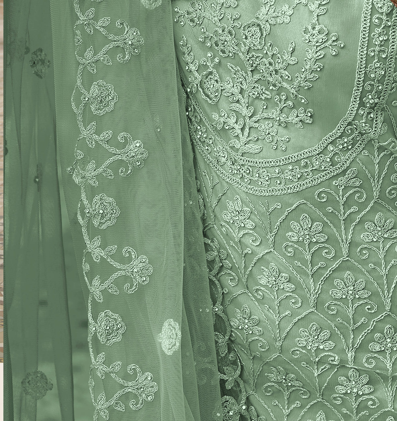 semi stitch / green