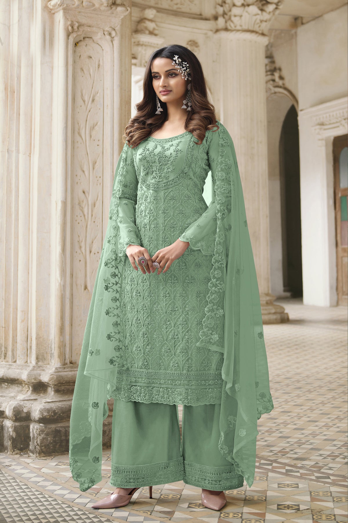 semi stitch / green