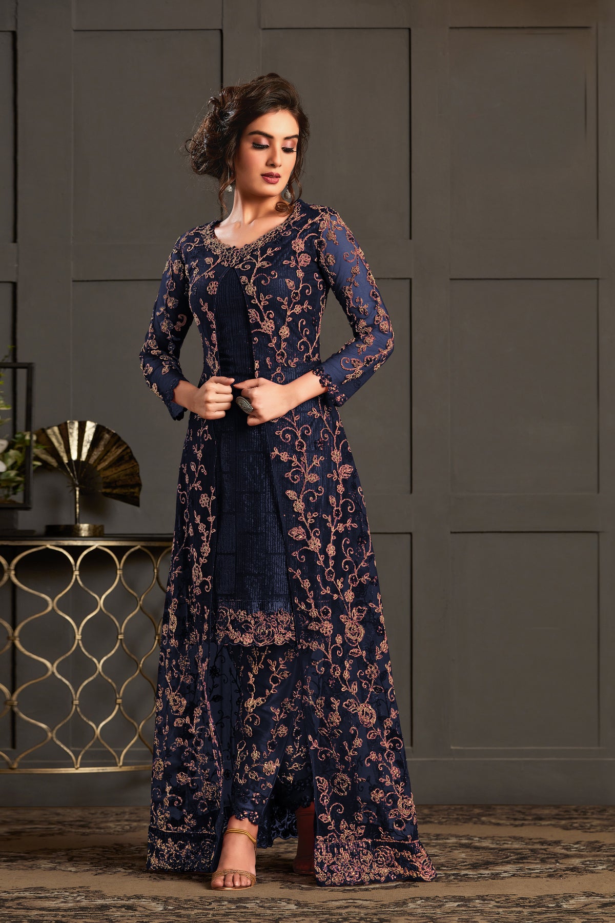 semi stitch / navy blue