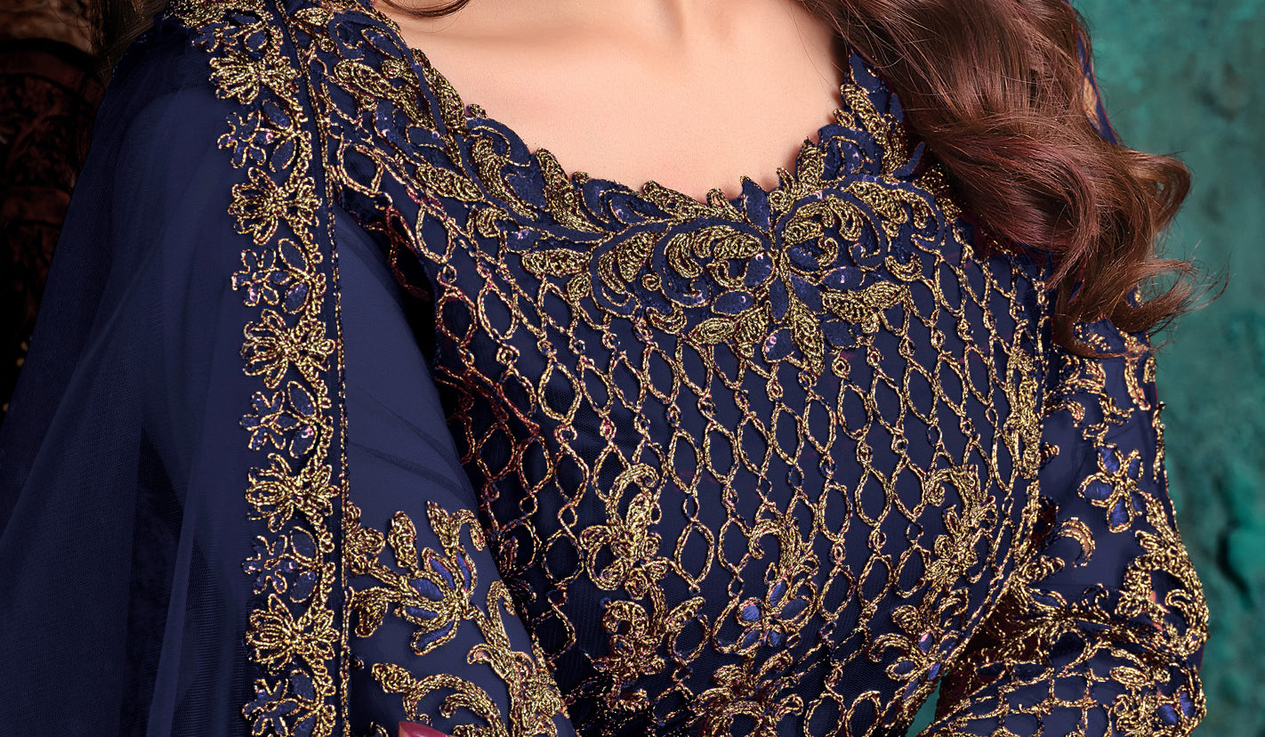 semi stitch / navy blue