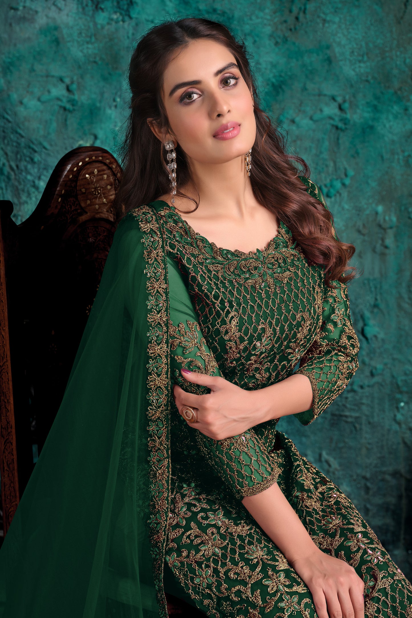 semi stitch / dark green