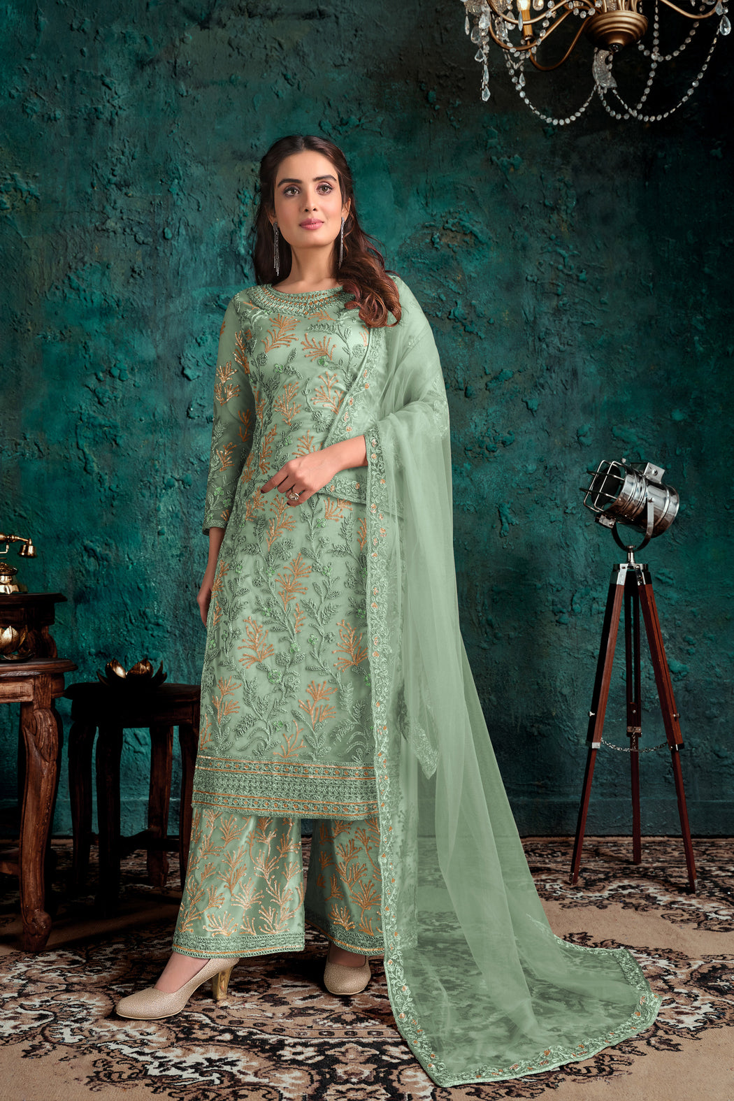 semi stitch / green