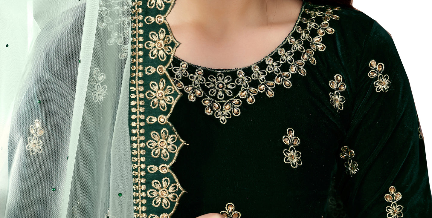 semi stitch / dark green