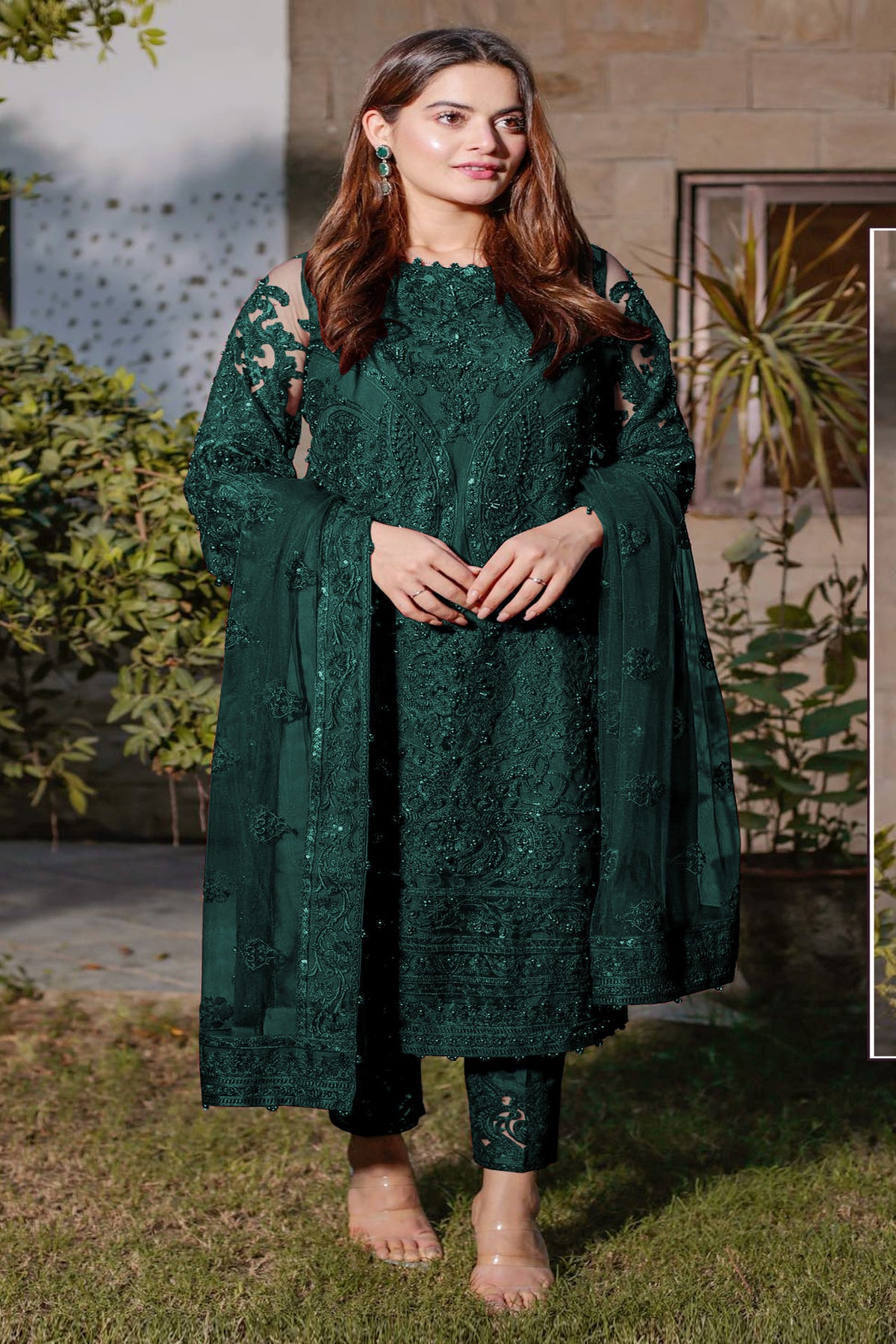 semi stitch / bottel green