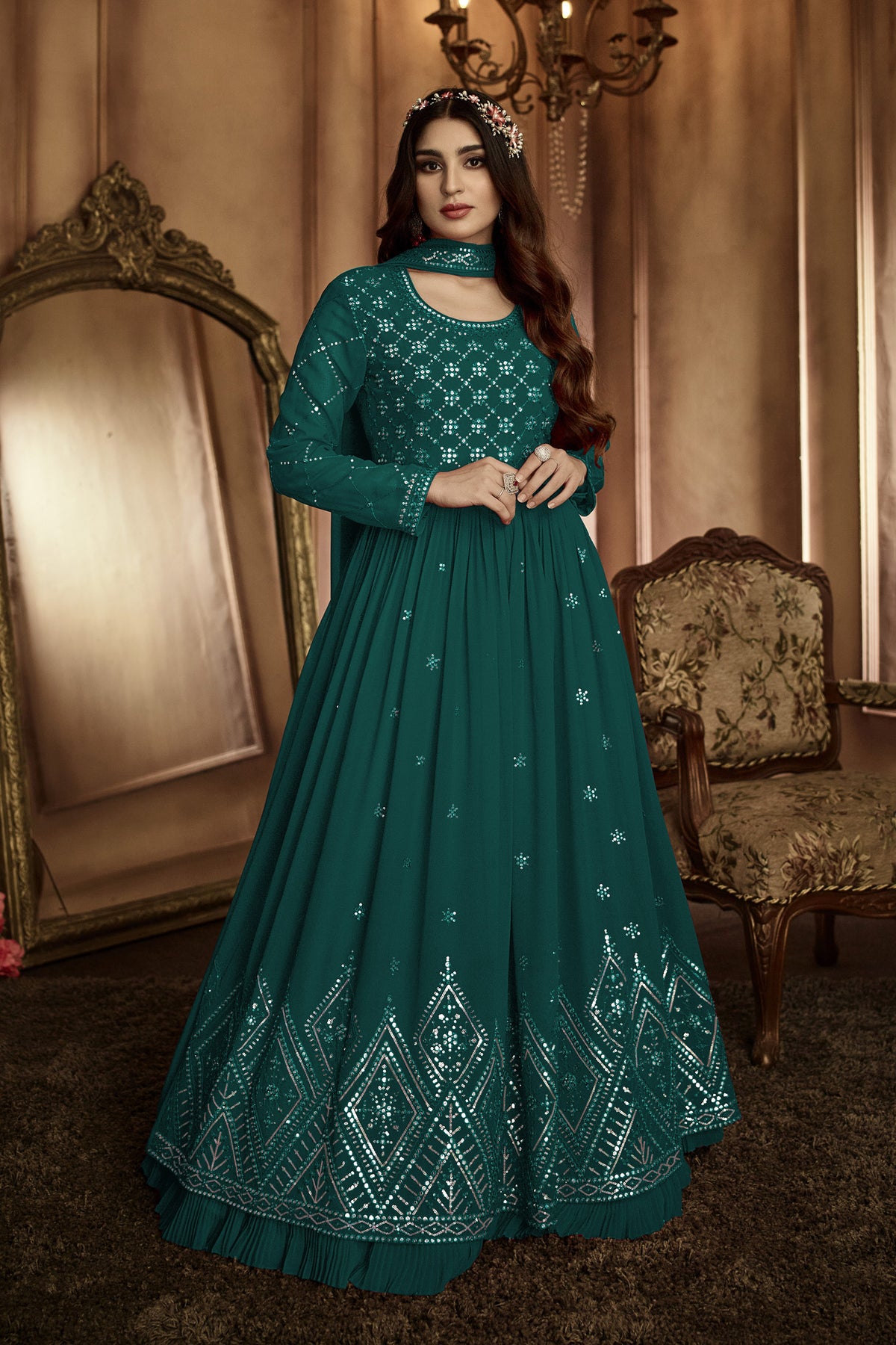 semi stitch / bottel green