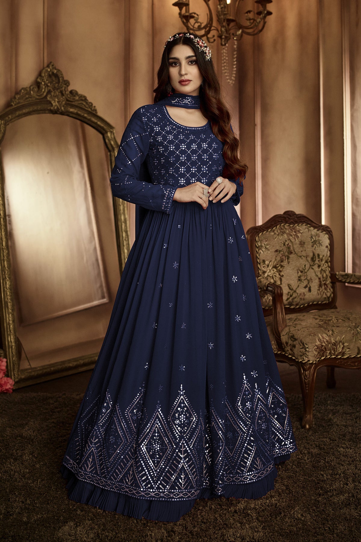 semi stitch / navy blue