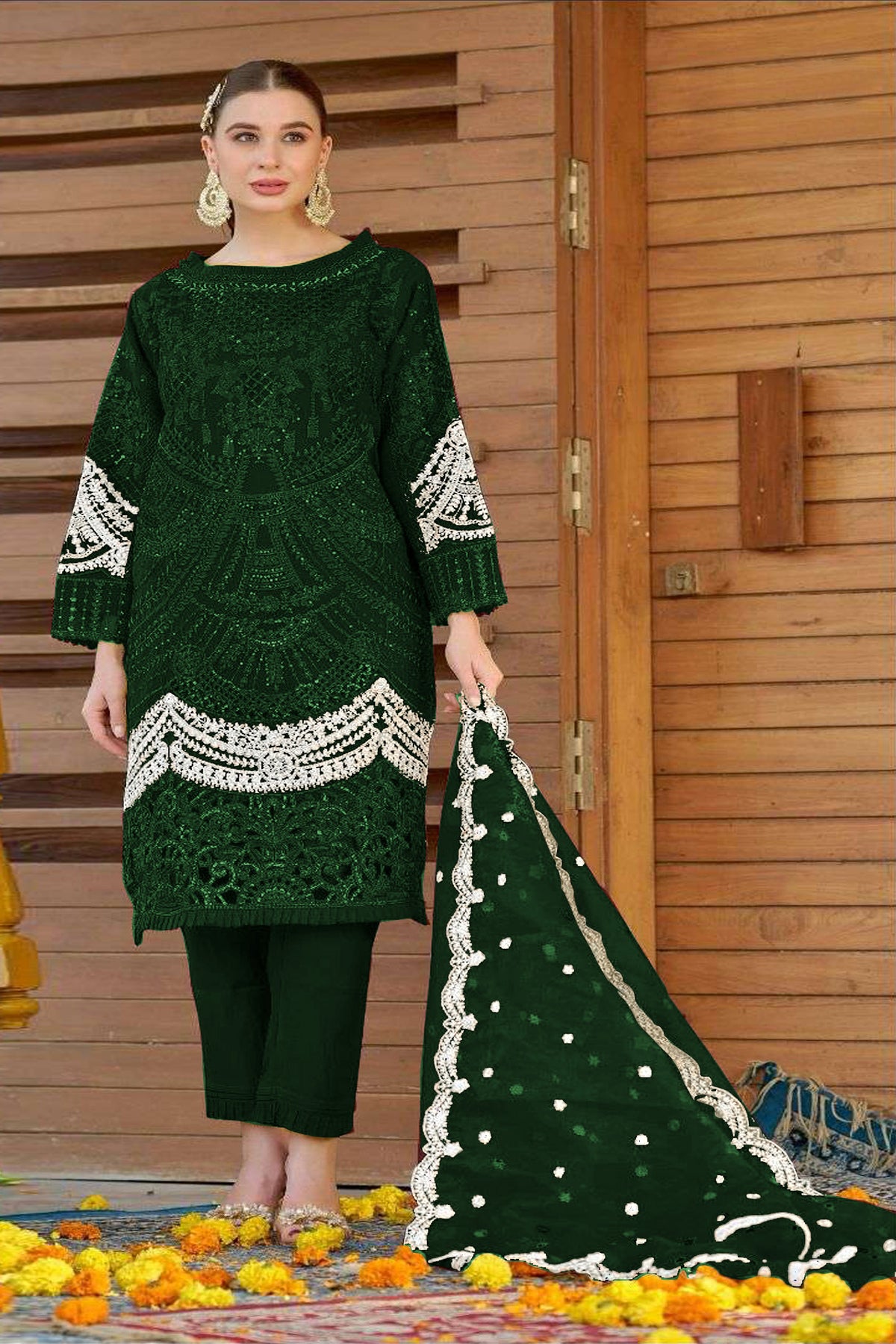semi stitch / dark green