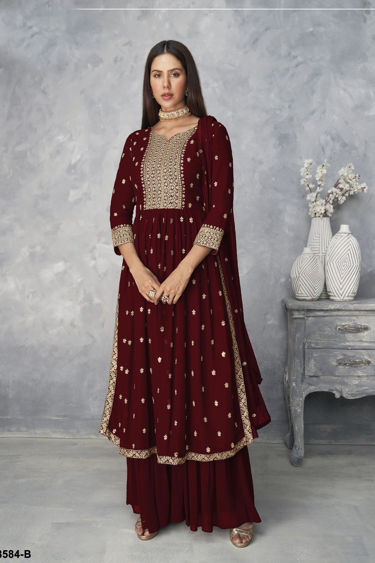 semi stitch / maroon
