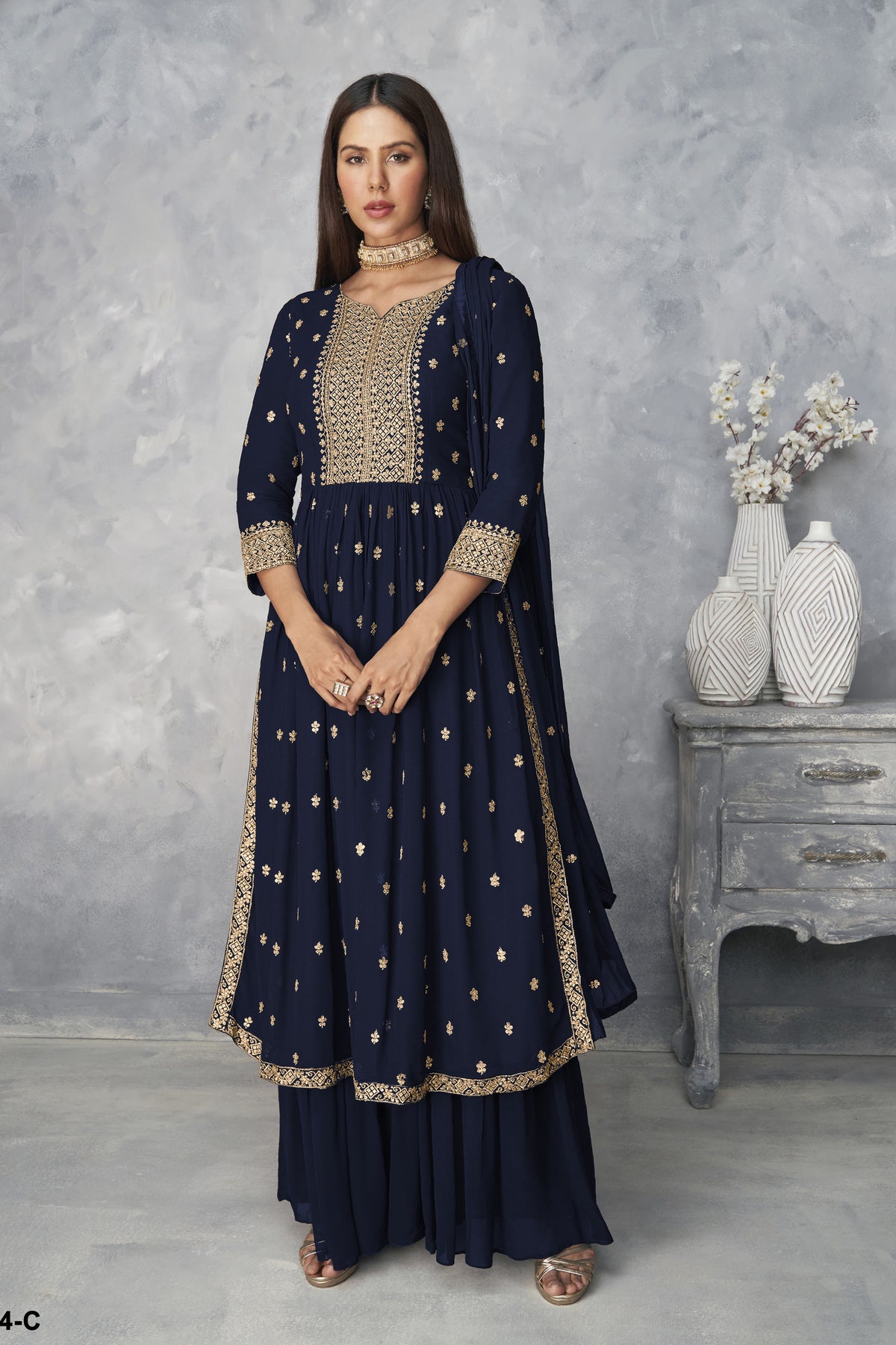 semi stitch / navy blue