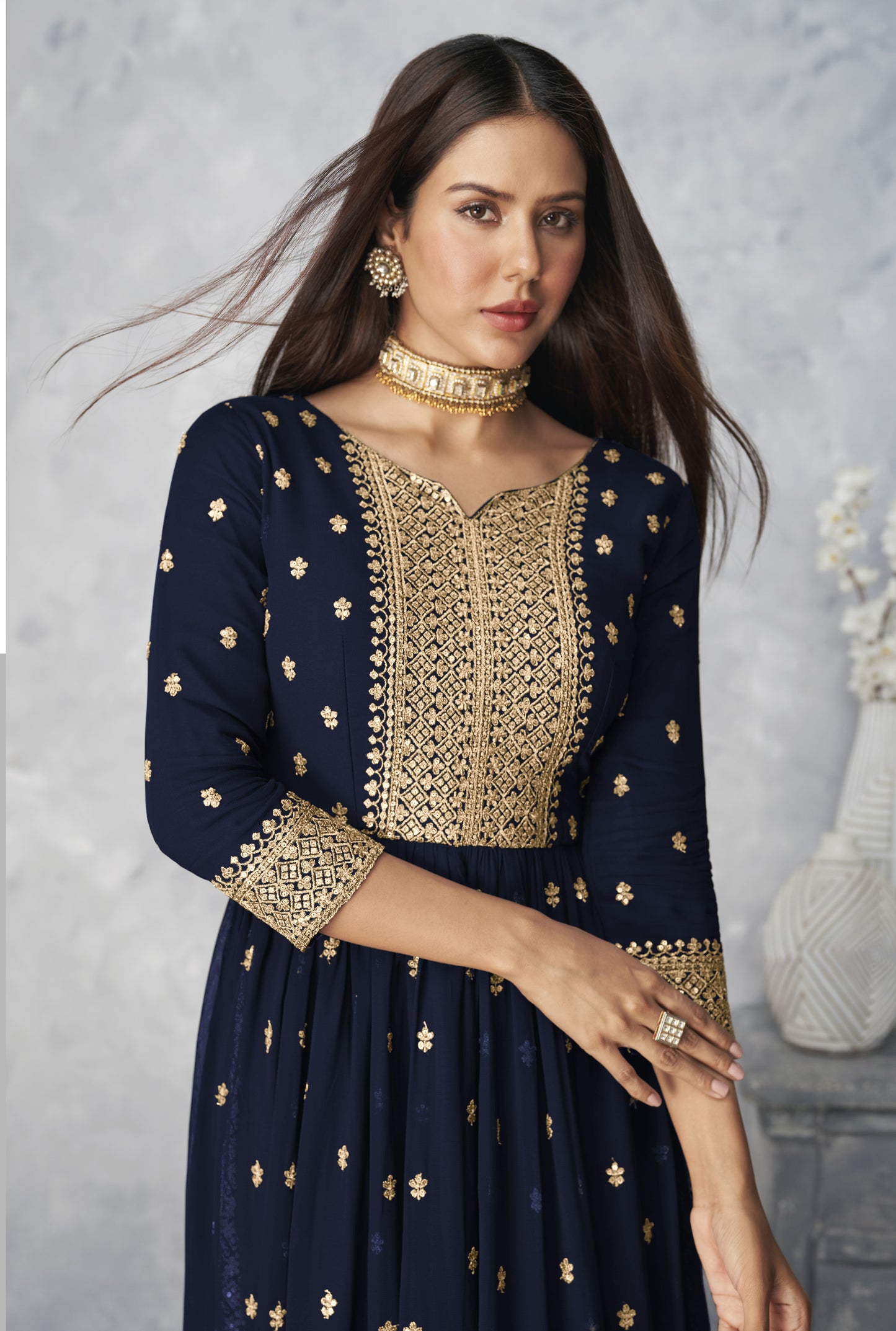 semi stitch / navy blue