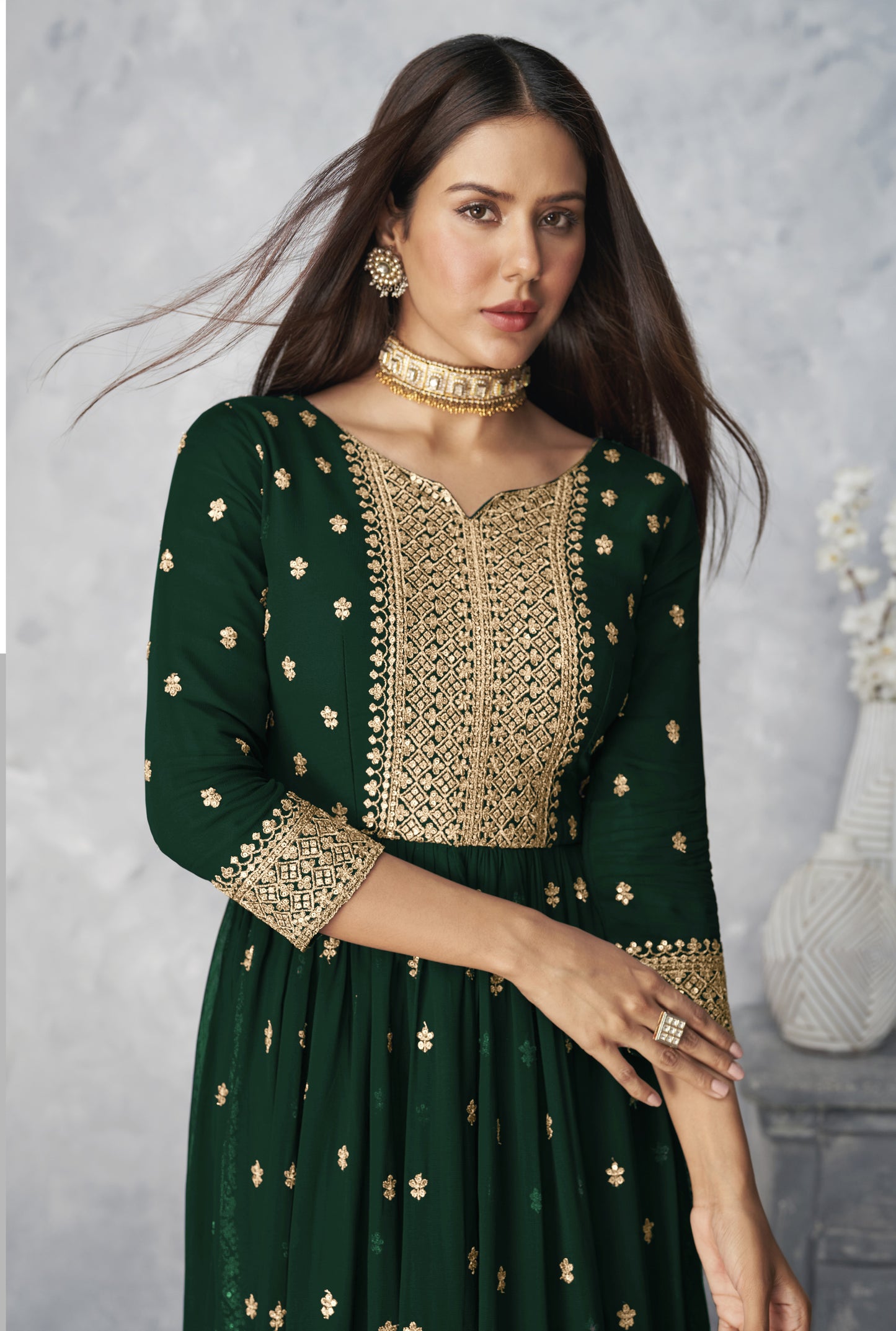 semi stitch / dark green