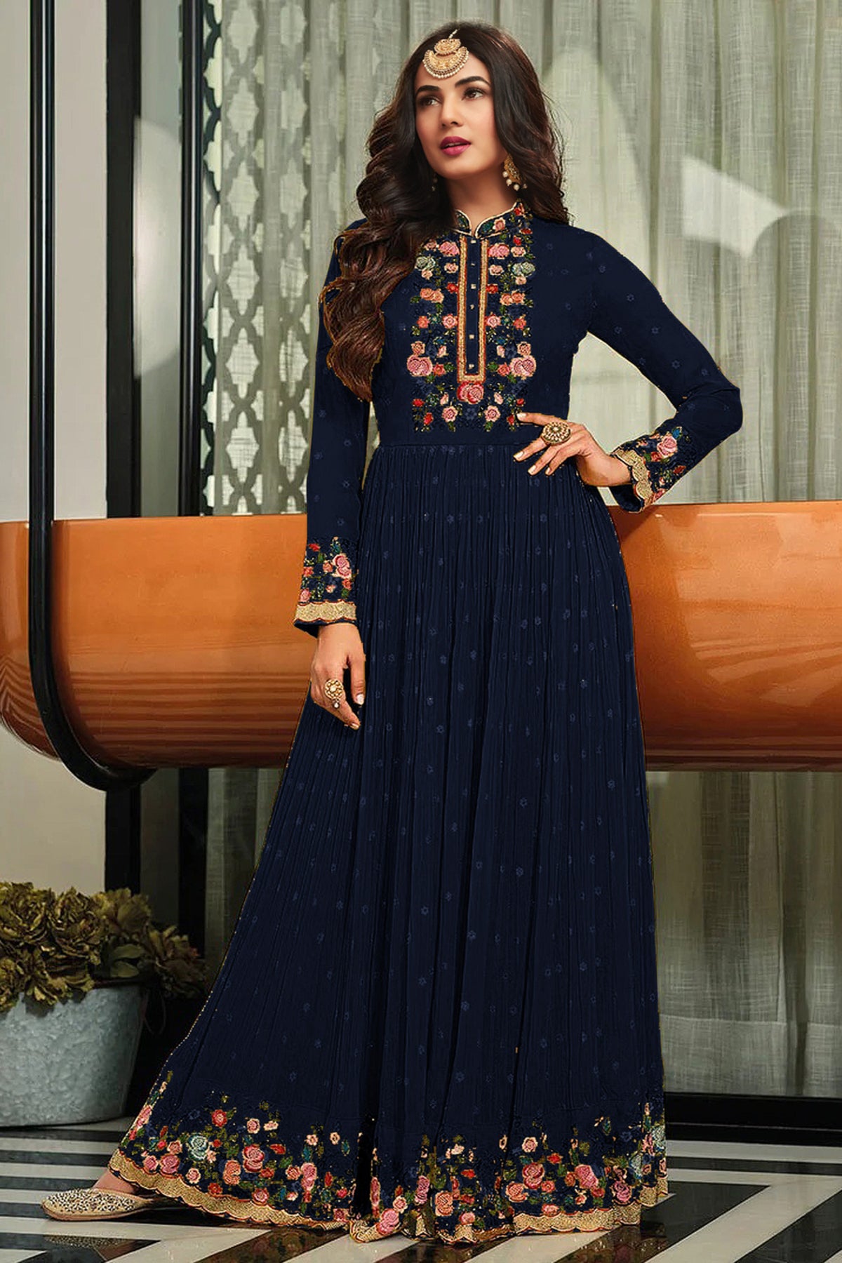 semi stitch / navy blue