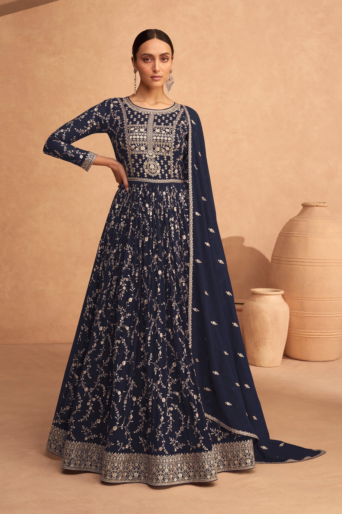 semi stitch / navy blue