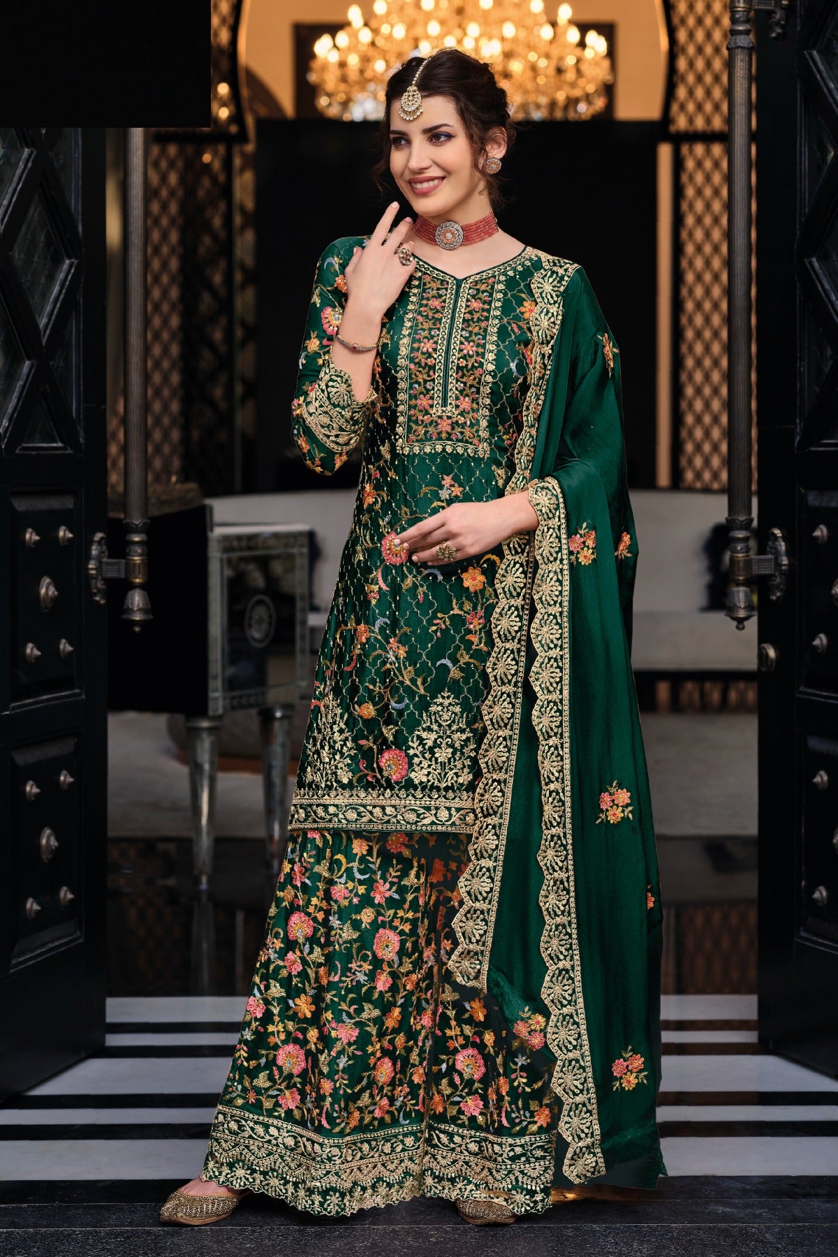 semi stitch / dark green