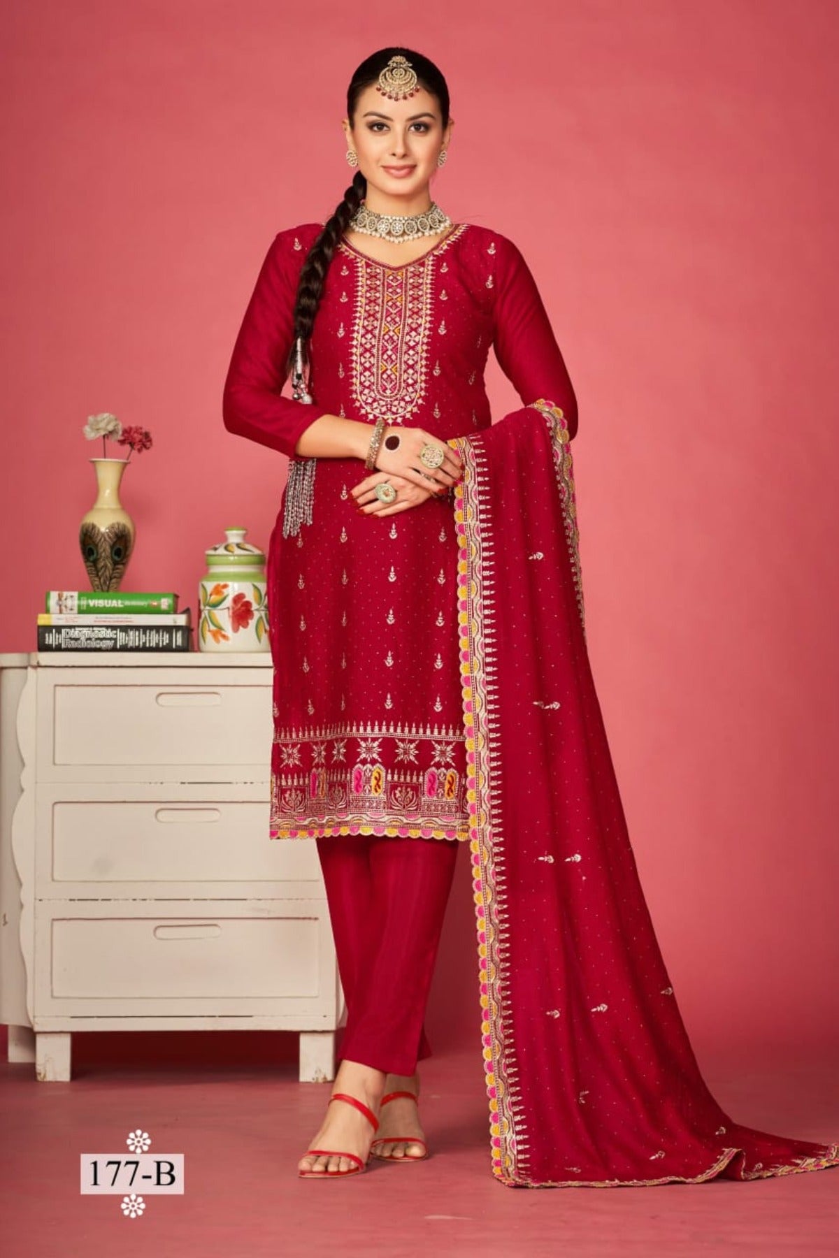 semi stitch / red