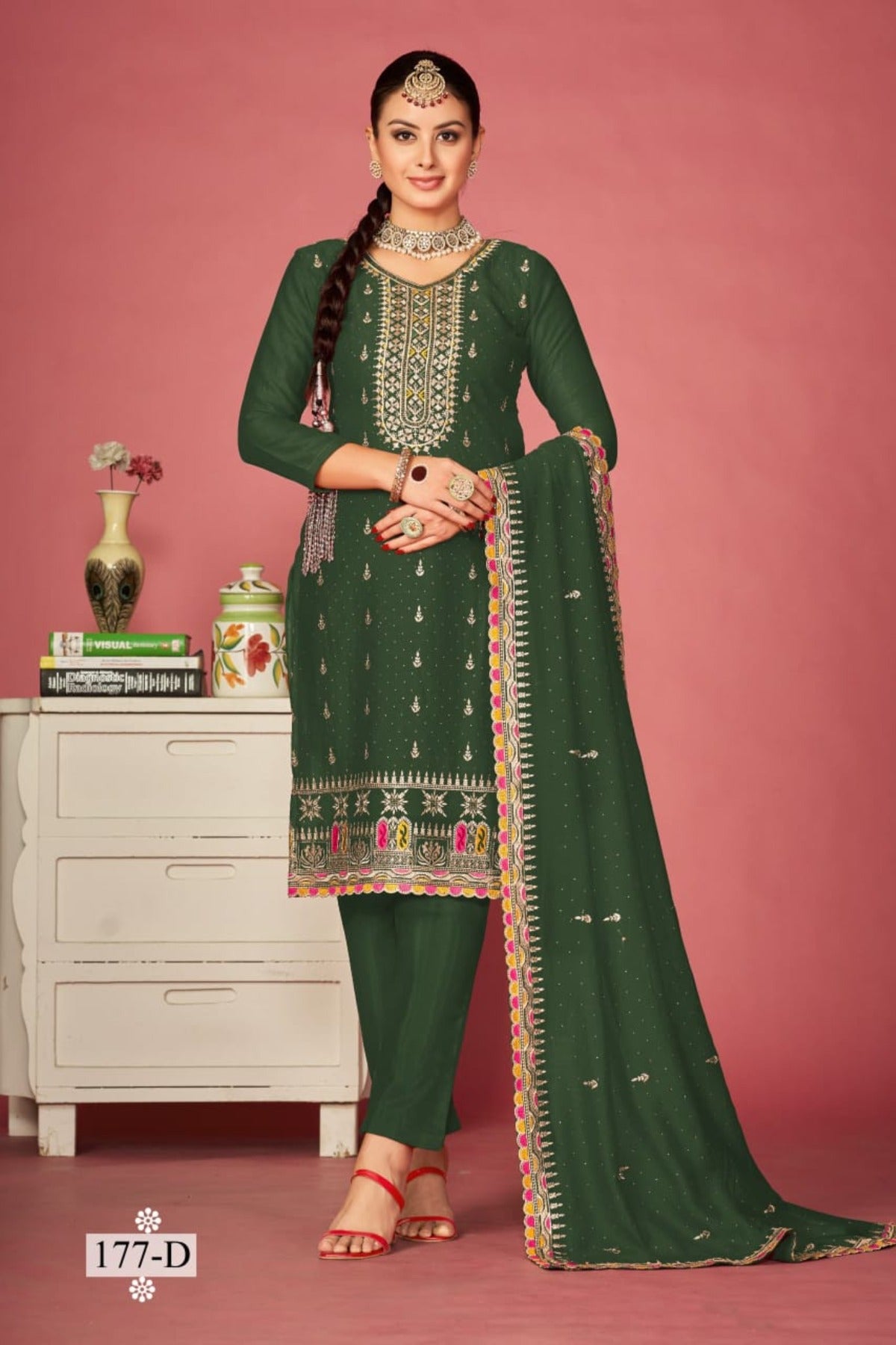 semi stitch / dark green
