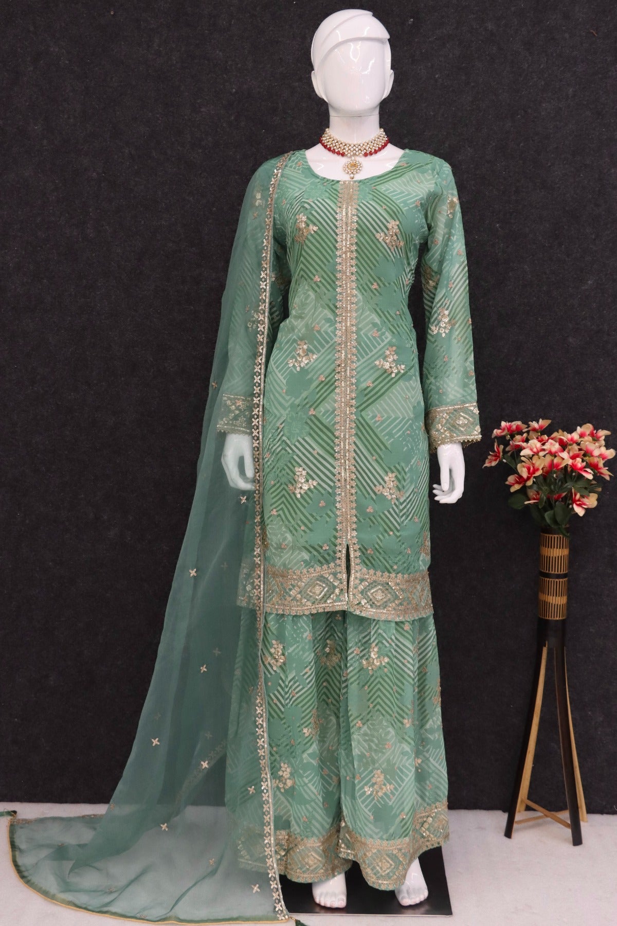 semi stitch / dark green