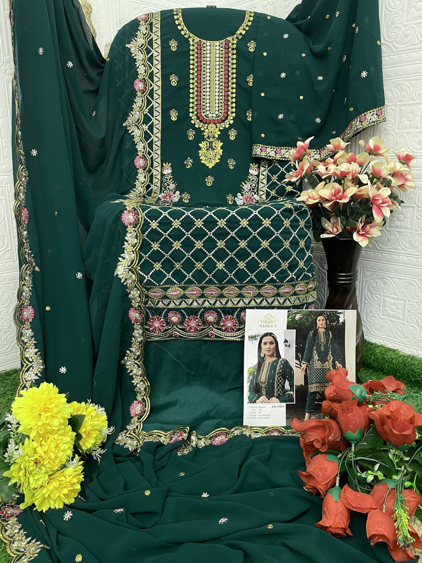 semi stitch / bottel green