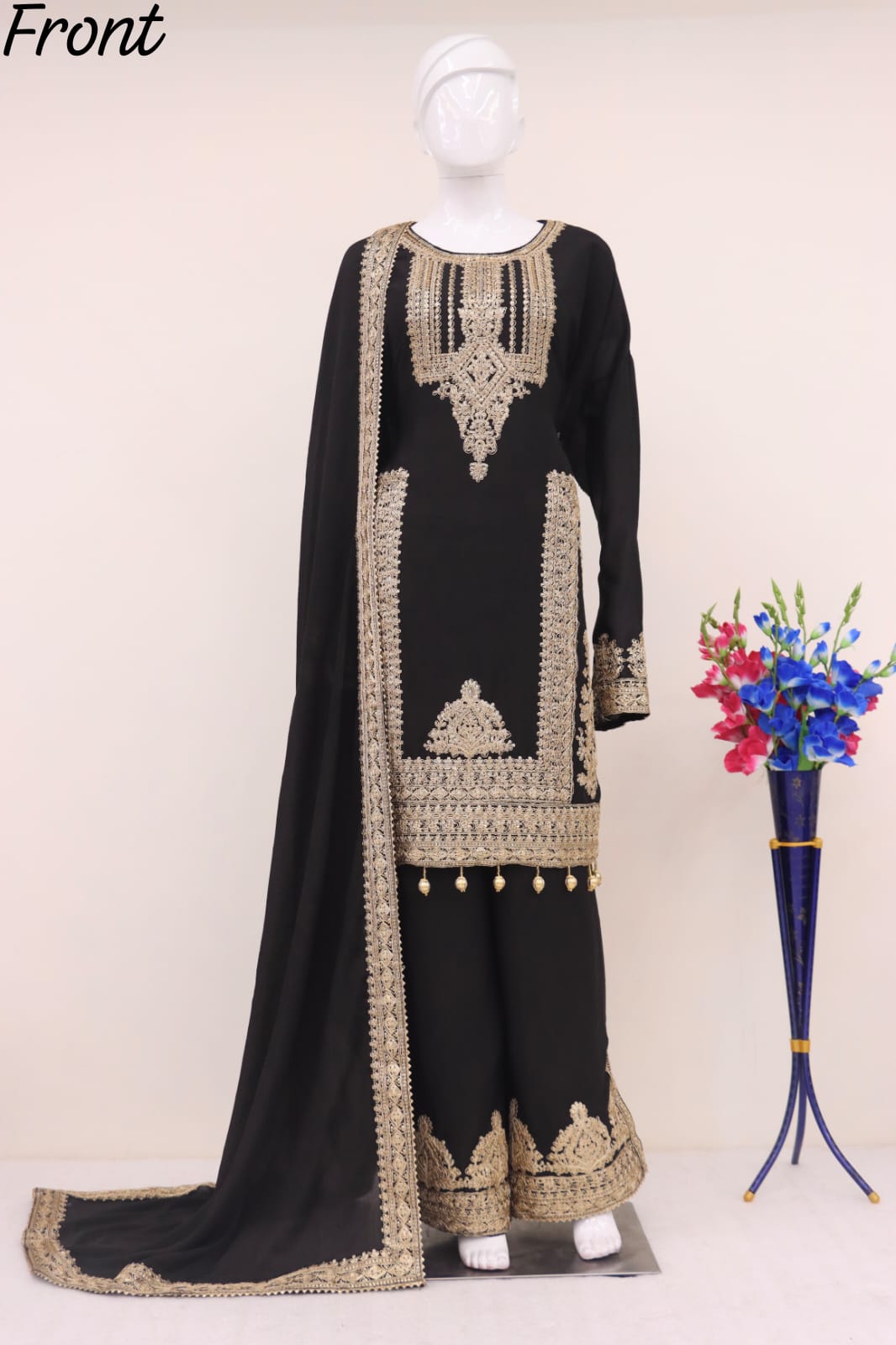 semi stitched / black