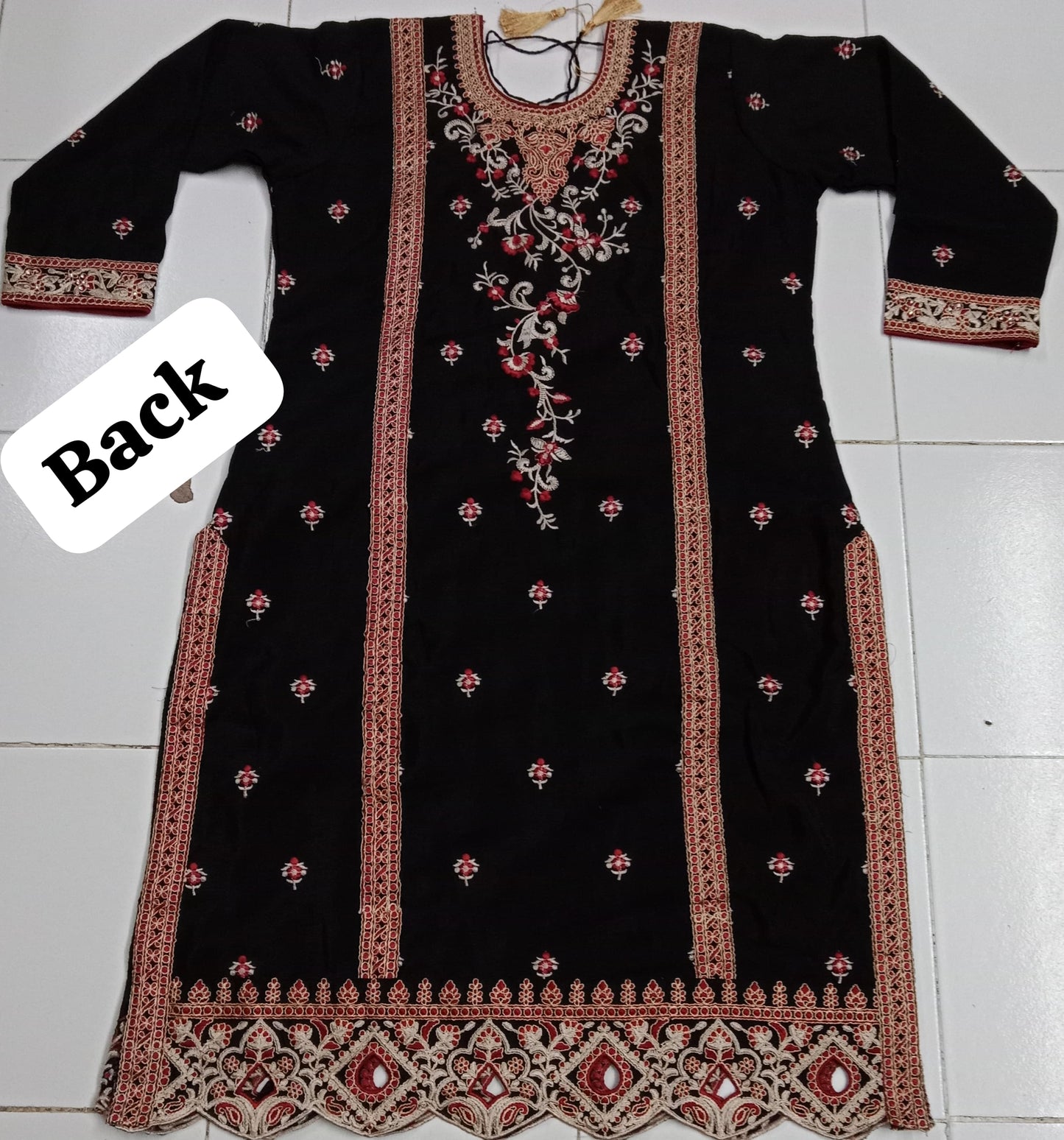 heavy embroidery work semi stitched chinon fabric pakistani suit with dupatta for women