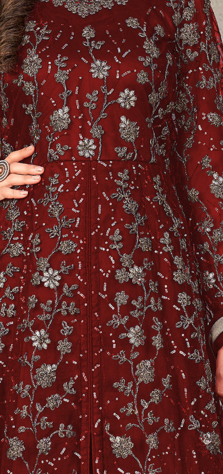 semi stitch / maroon